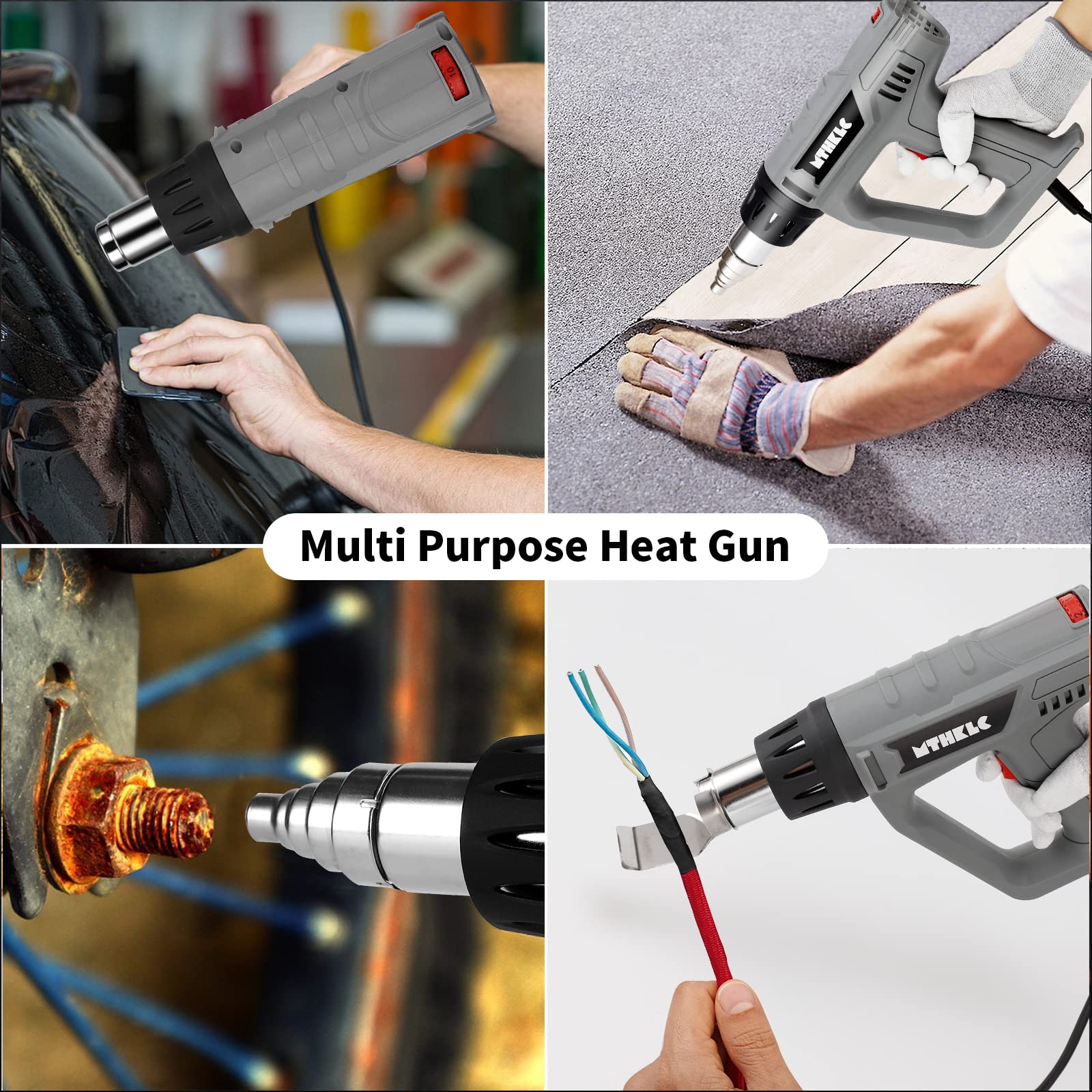 まーPREMIUM RELEASE WARM & COOL GUN MTHKLO Heat Gun 1800W Fast Heat Hot Air Gun Kit 122℉~1202℉ (50