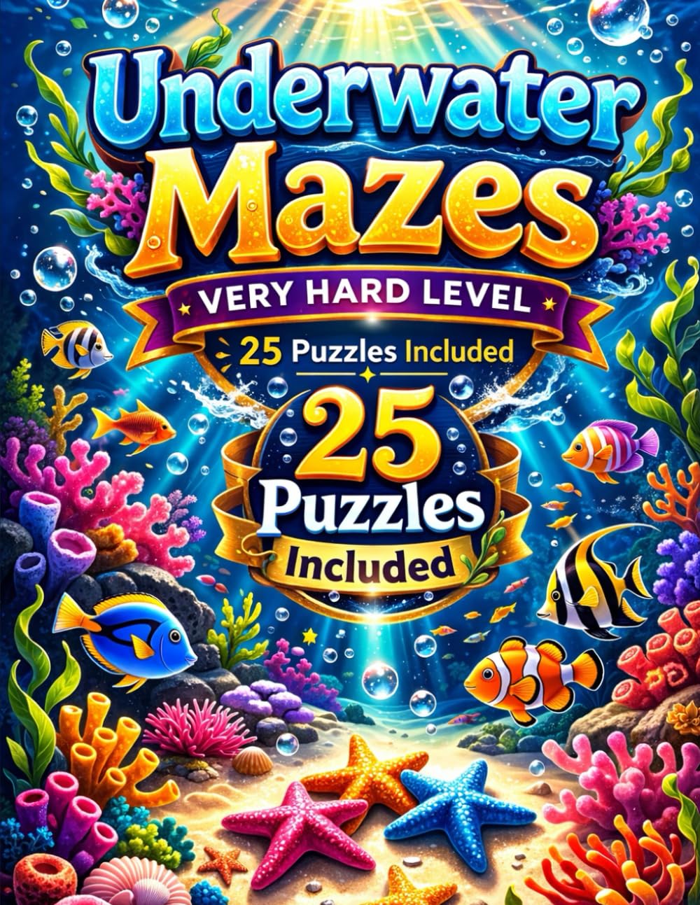 Underwater Mazes- 25 Very Hard level: For Kids