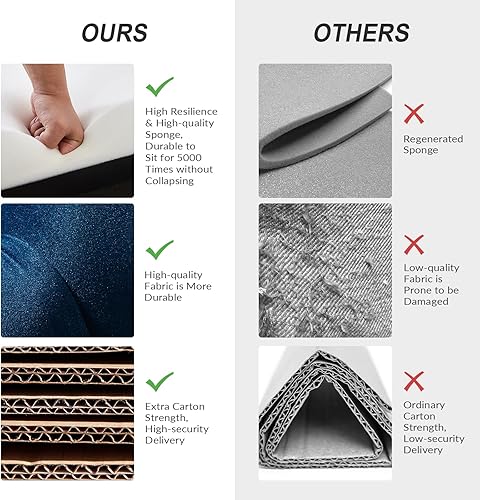 Miniatura 67 de HULALA HOME Moderno sofá biplaza de terciopelo con respaldo en forma de flor, cómodo sofá tapizado de 2 plazas con patas de metal dorado, sofá