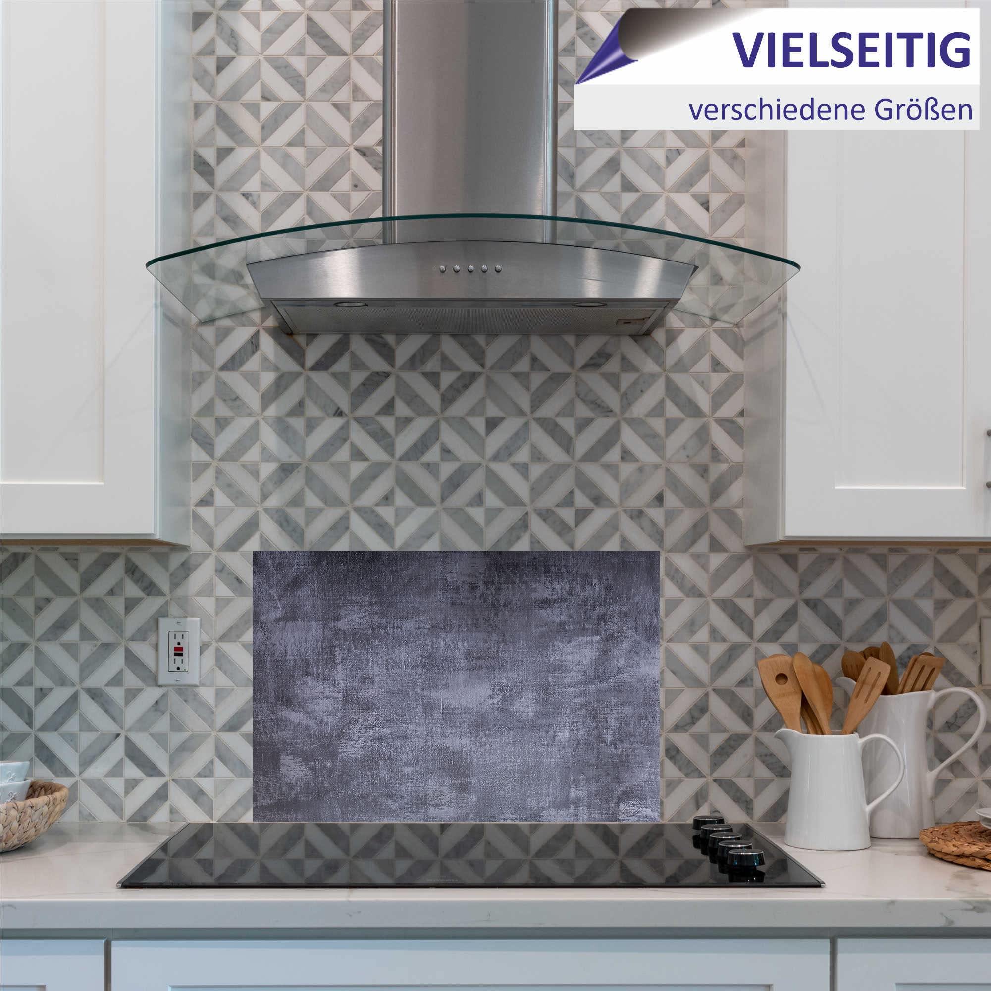 INDIGOS UG - Pannello posteriore da cucina per piastrelle, grigio cemento, 60 x 60 cm, paraspruzzi in alluminio, resistente al calore, pannello posteriore da cucina, moderno, lavabile, per fornelli e