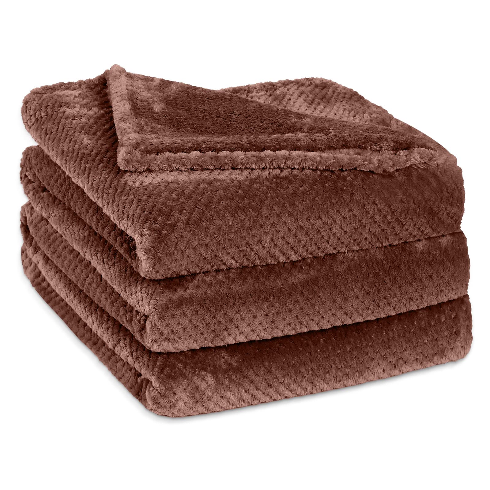 GAGAHAO Fleece Throw Blanket, Throw Size Fuzzy Throw Blanket for Couch Sofa Soft Warm Cozy Furry Decorative Thick Blankets & Bed Throws Couch Blanket (Brown, 40x60 inch)