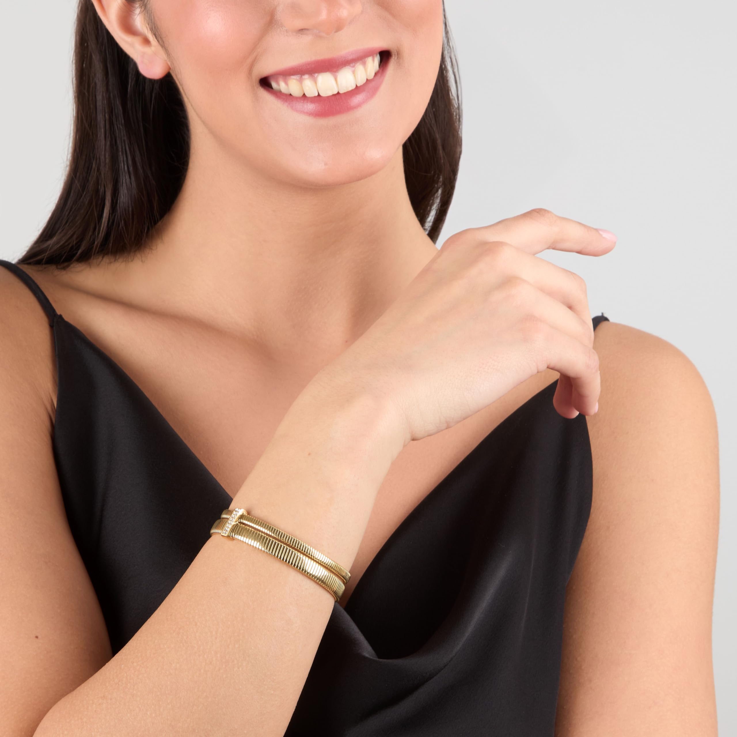 Morellato Bracciale Donna in Acciaio, Cristalli, Collezione ONDA, Bangle