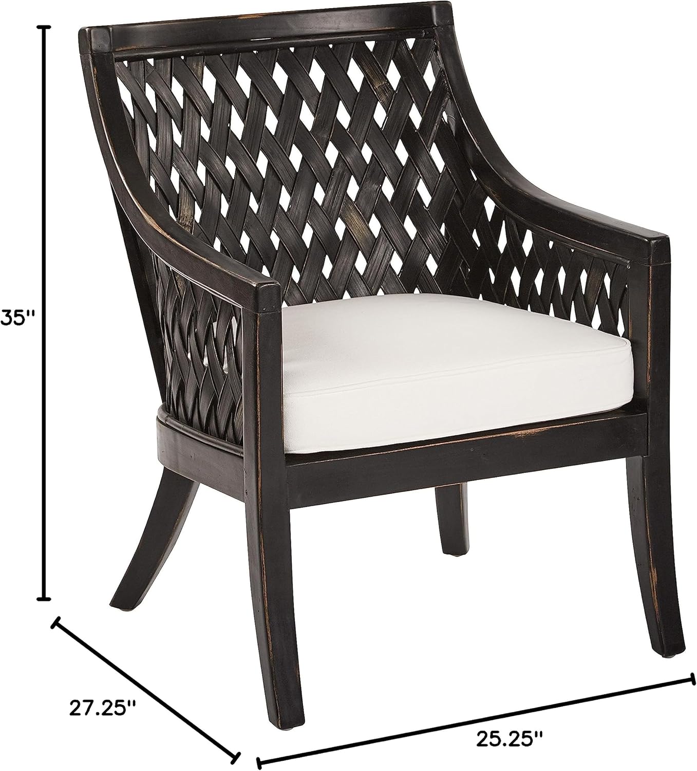 OSP Home Furnishings Plantation Club Chair, Black