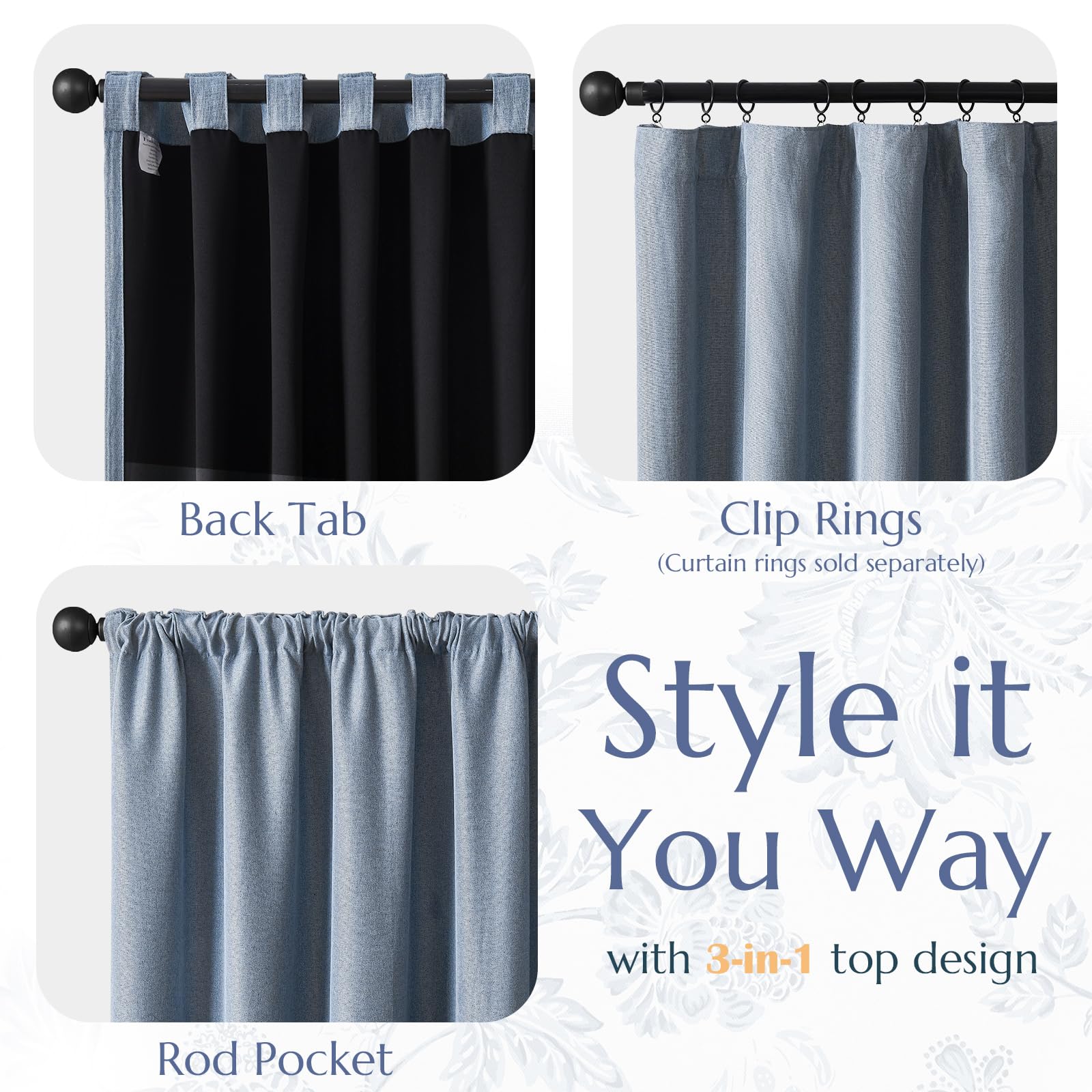 Amazon.com: jinchan Faux Linen Blackout Curtains for Bedroom