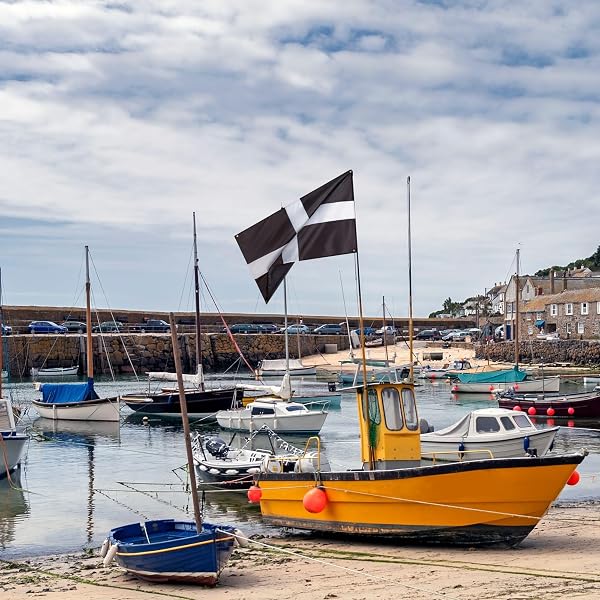 Runesol Cornwall Flag - 91x152cm, 3ft x 5ft, Cornish Flag, 4 Grommets, Eyelet in Every Corner, Premium Quality, Inside & Outside Use, Vivid Colours - 5