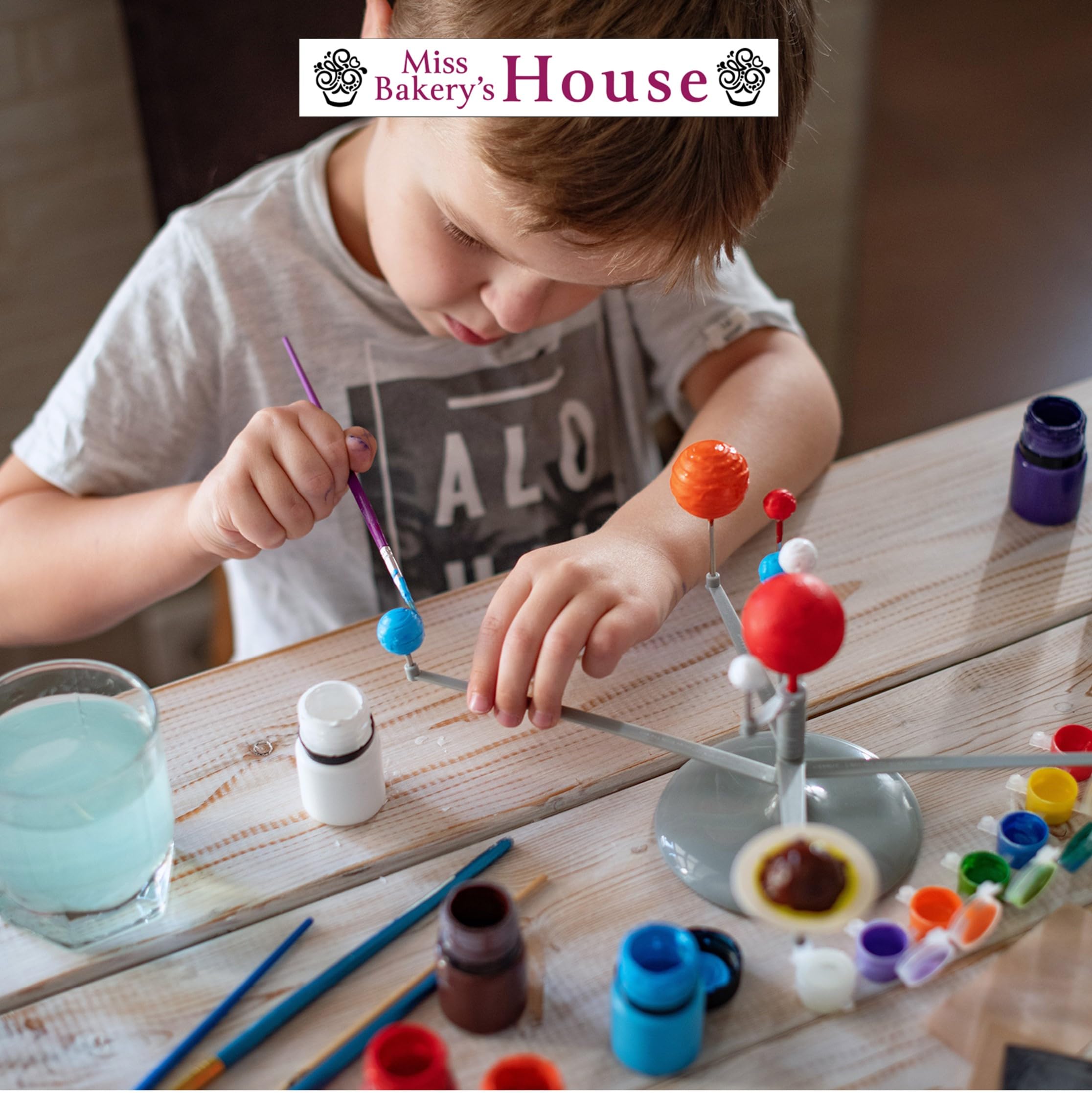 Miss Bakery's House Palline di polistirolo – Set completo – 100 pezzi – 1 x 10, 2 x 8, 2 x 6, 4 x 5, 10 x 4, 36 x 3, 42 x 2 – Set creativo fai da te – Palla di polistirolo – Vuoto – Feltro – Découpage