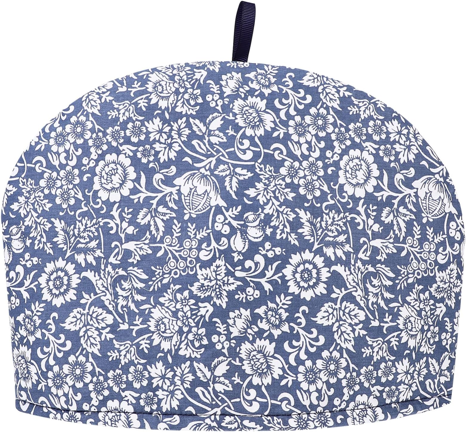 โ Luxshiny Cotton Tea Cosy, Teapot Cozy Cover Teapot Cover Warmer Flower Pattern Tea Pot Cozy for Kitchen Home Restaurant (Dark Blue)