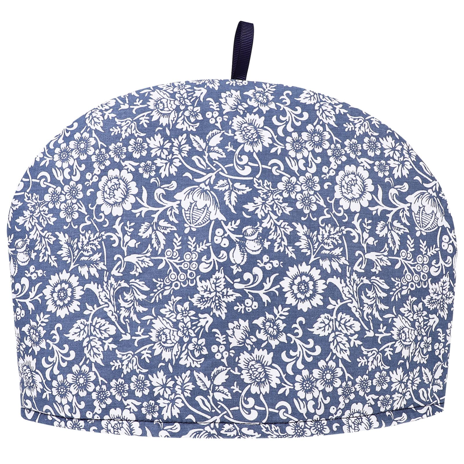 Luxshiny Cotton Tea Cosy, Teapot Cozy Cover Teapot Cover Warmer Flower Pattern Tea Pot Cozy for Kitchen Home Restaurant (Dark Blue)