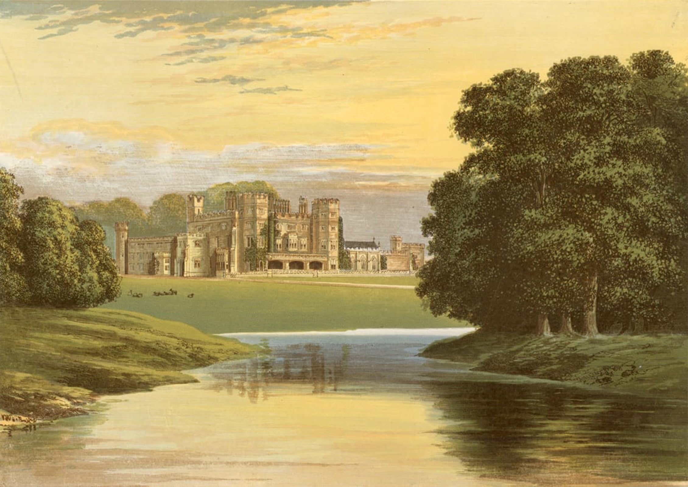 Posteriik No Frame Famous Modern Artwork Art Mural Sundorne Castle By Alexander Lydon Oil Paintings Pictures For Home Decor 60X90cm