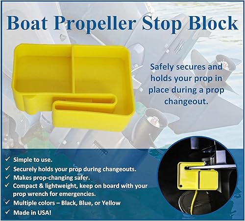 Miniatura 5 de JSP Manufacturing Marine Boat Prop Stop Propeller Stop Block - Varios colores - Negro, Azul o Amarillo