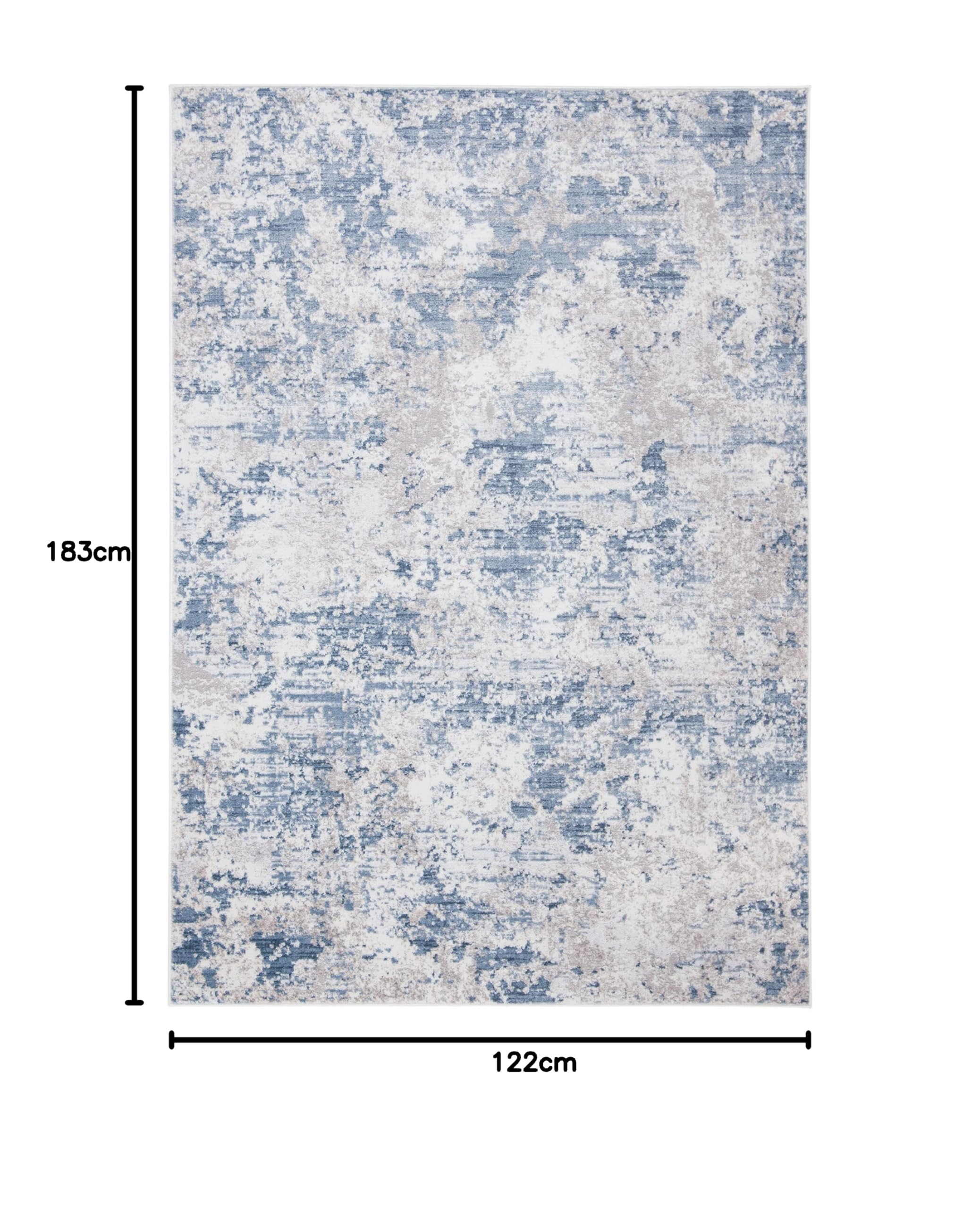 SAFAVIEH Tapis Moderne pour Salon, Salle à Manger, Chambre à Coucher - Amelia Collection, Tapis à Poil Court, Gris et Bleu, 122 X 183 cm