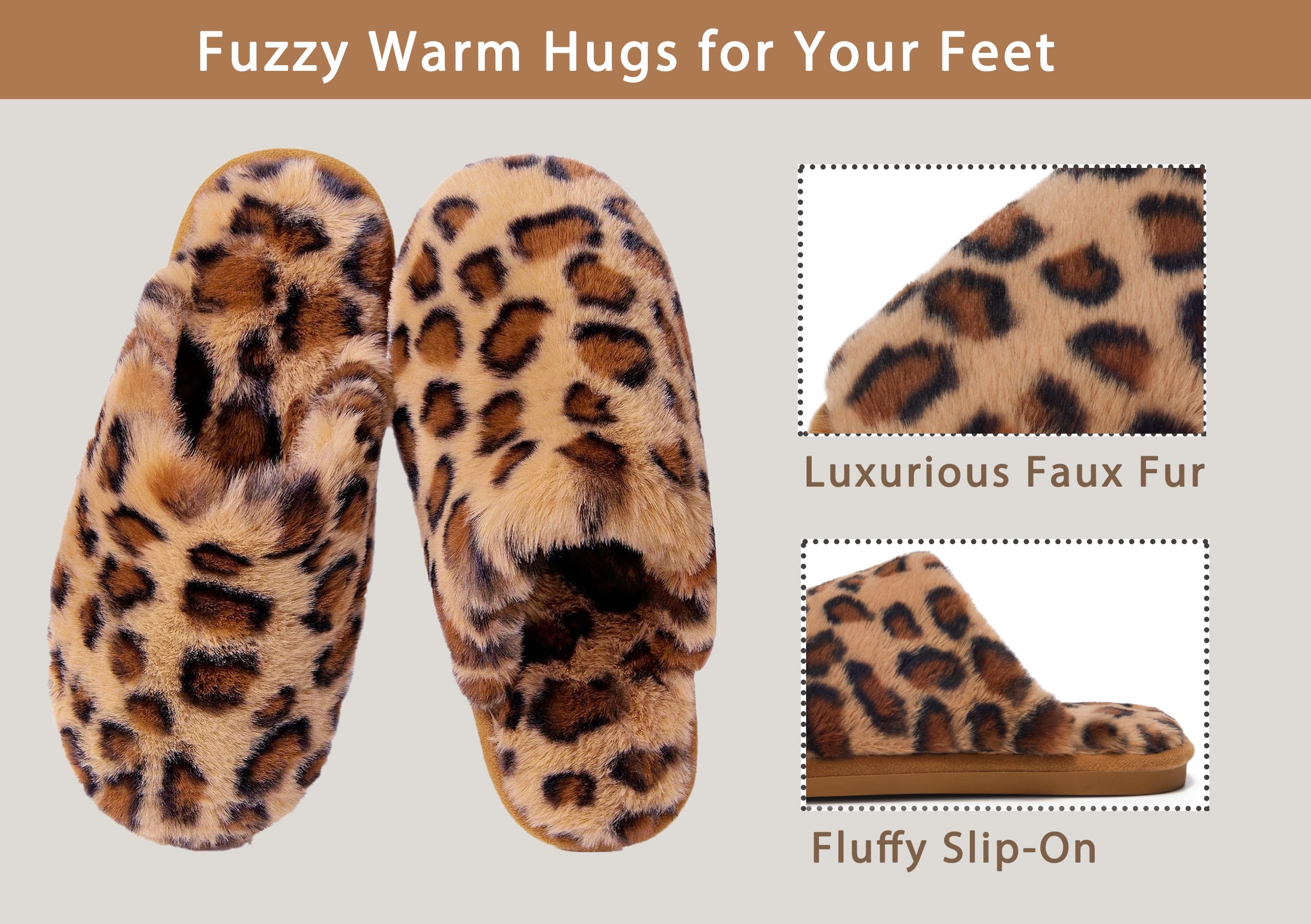 Donpapa Pantofole Donna Uomo Invernali Pelose Ciabatte Casa Comode Peluche Morbida Antiscivolo with Memory Foam Unisex