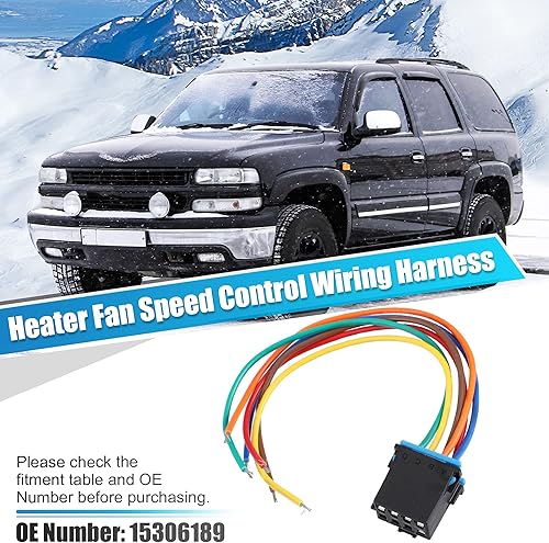 Miniatura 2 de X AUTOHAUX Conector de arnés de cableado de control de velocidad del ventilador del calentador de CA para Chevrolet Tahoe Silverado 2500 C1500 C2500