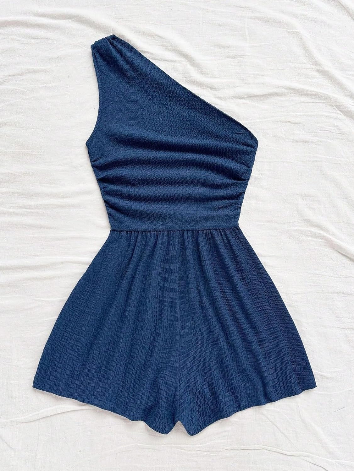 Rompers for Women Summer 2026 Asymmetrical Neck Jumpsuit, Beach Afternoon One Shoulder