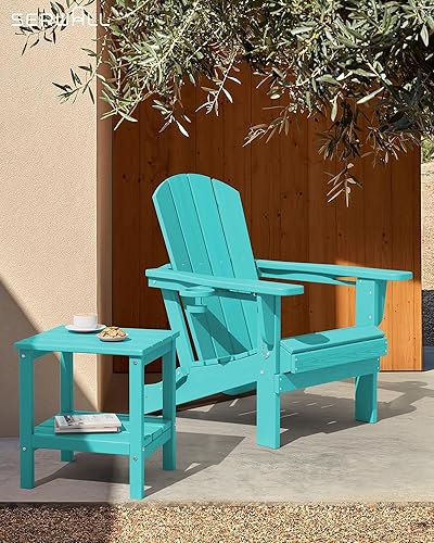 Miniatura 7 de SERWALL Double Adirondack - Mesa auxiliar rectangular, color negro