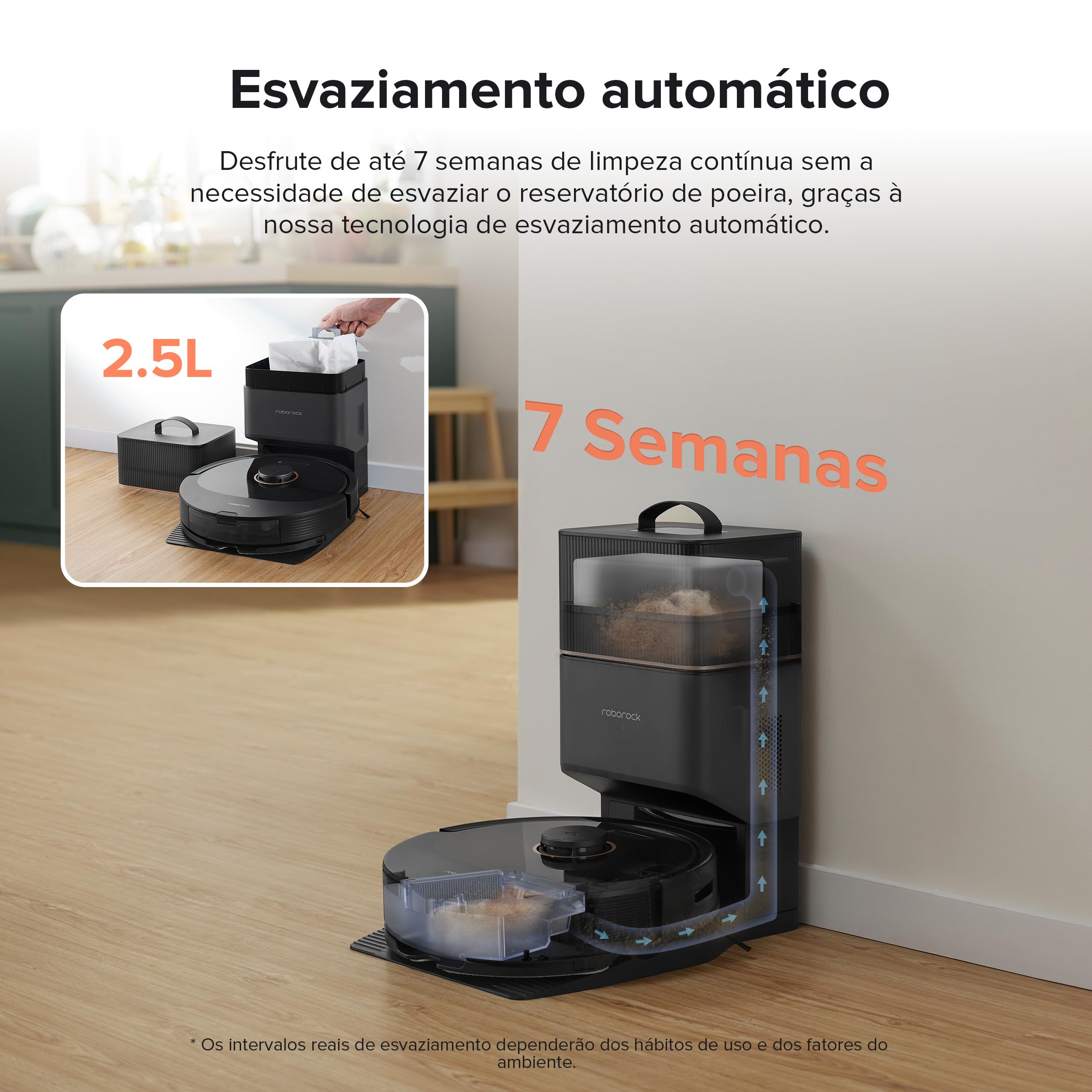 Robô aspirador/passa pano Roborock Q8 Max+, autoesvaziamento