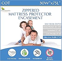 Vista 10 de Protector de colchón para sofá cama tamaño individual, 39 pulgadas de ancho x 72 pulgadas de largo x 5 pulgadas de profundidad, funda impermeable