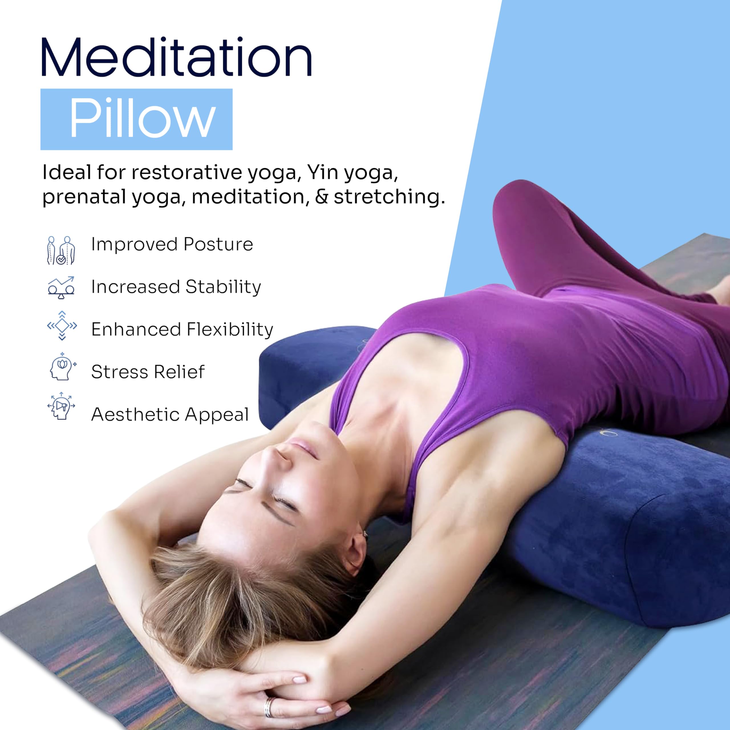 Cuscino per yoga da donna, con motivi decorativi, lavabile, in pelle scamosciata, cuscino da meditazione per sedersi sul pavimento, set di cuscini da meditazione Zafu, cuscini da yoga per sedersi sul