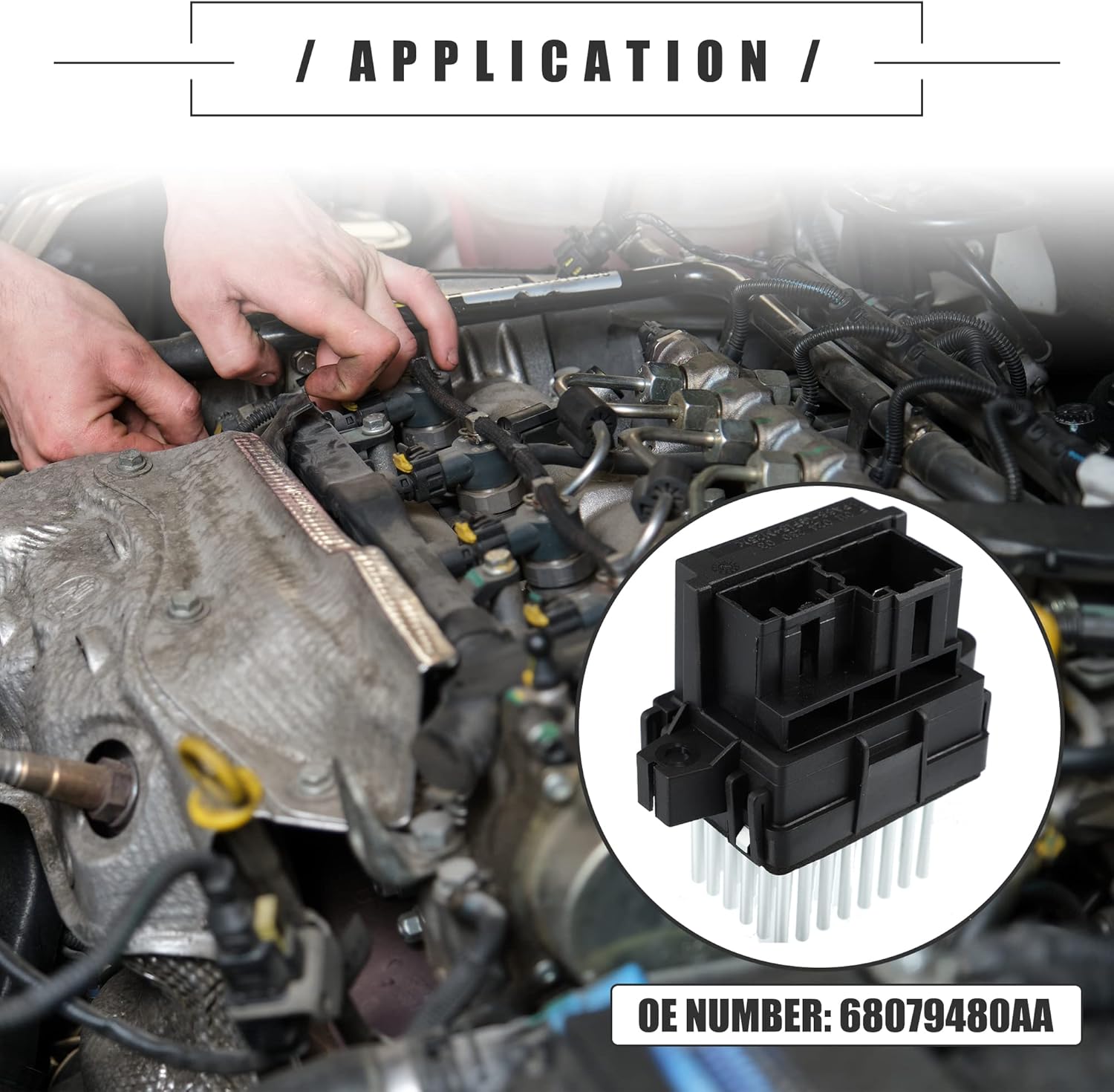 Motoforti Blower Motor Resistor, for Grand Cherokee 2011-2013, Metal, for Vehicle with Automatic Temperature Control, No.68079480AA/68029736AA, Black