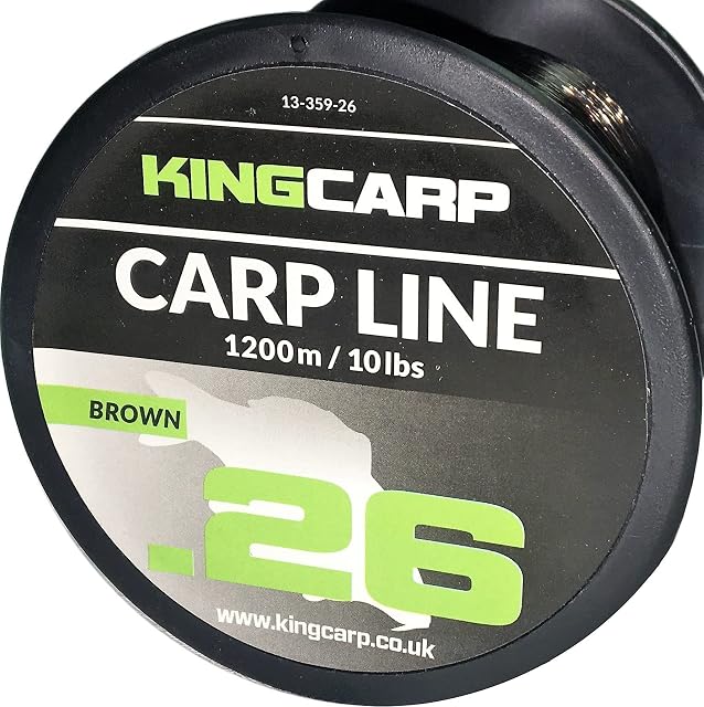 King CARP - 1200m Bulk Spools of Carp Mono of Extra Strong Monofilament Carp (1200m of 10lbs 0.26mm)
