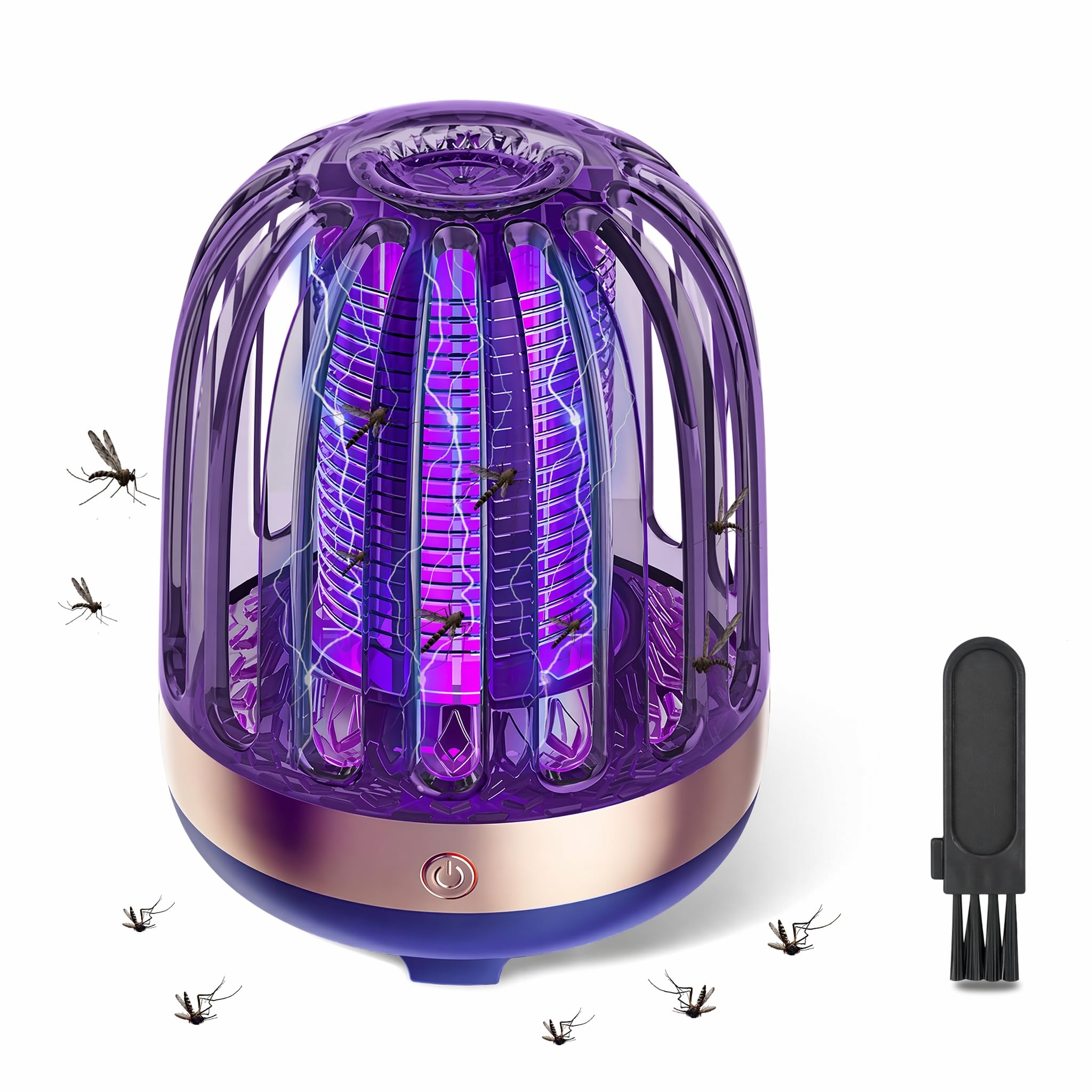 Electric Fly Zapper, Rechargeable Mosquito Killer Lamp | Quiet Bug Zapper with Multi-Spectral UV Light, CO2 & Body Heat Simulation | Child-Safe Fly Traps Indoor for Home Use, Garden