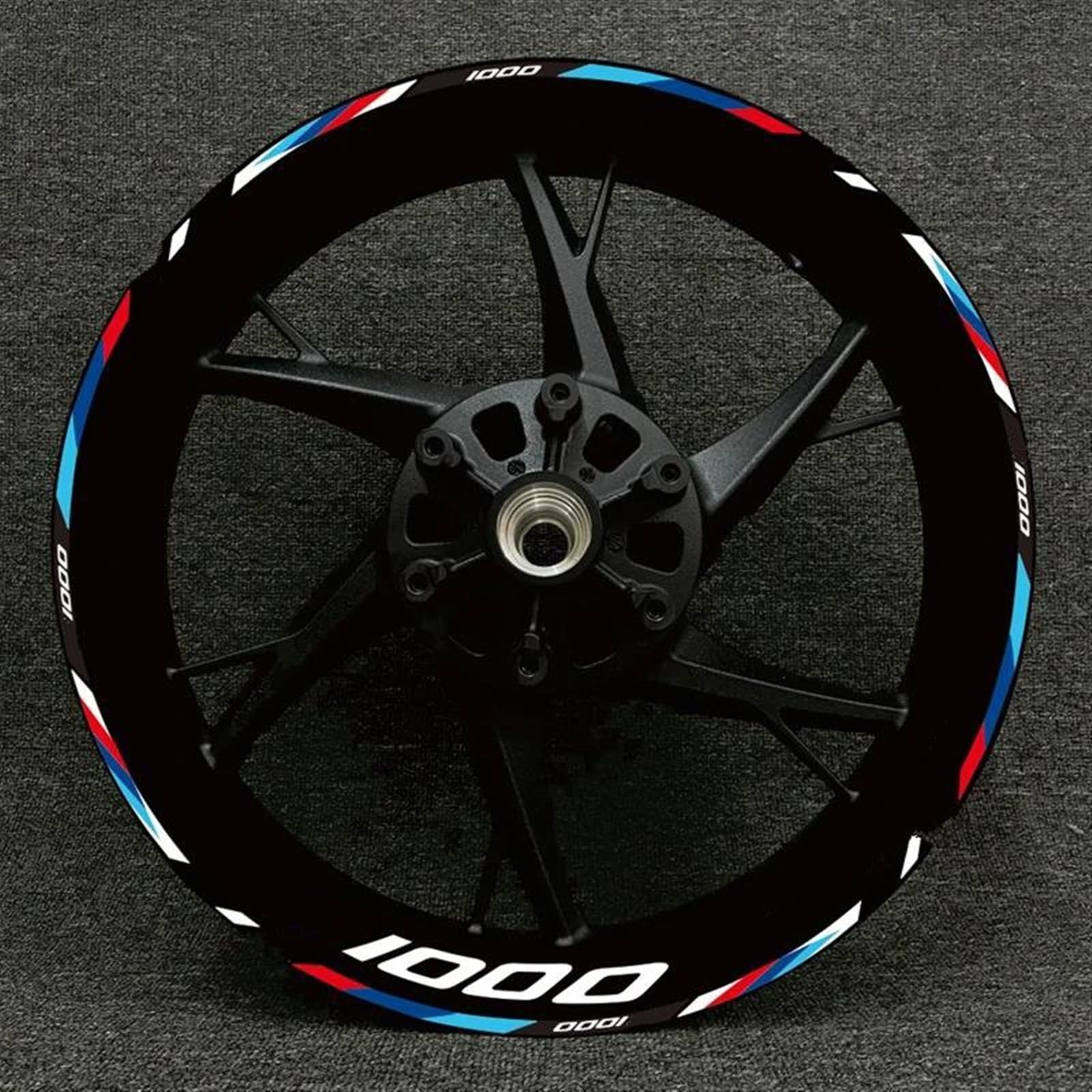 17 Inches for BMW S1000XR S1000R 1000RR Motorcycle Racing Equipment Tire Rim Adhesive Reflective Decal Sticker Decorative(Color16)