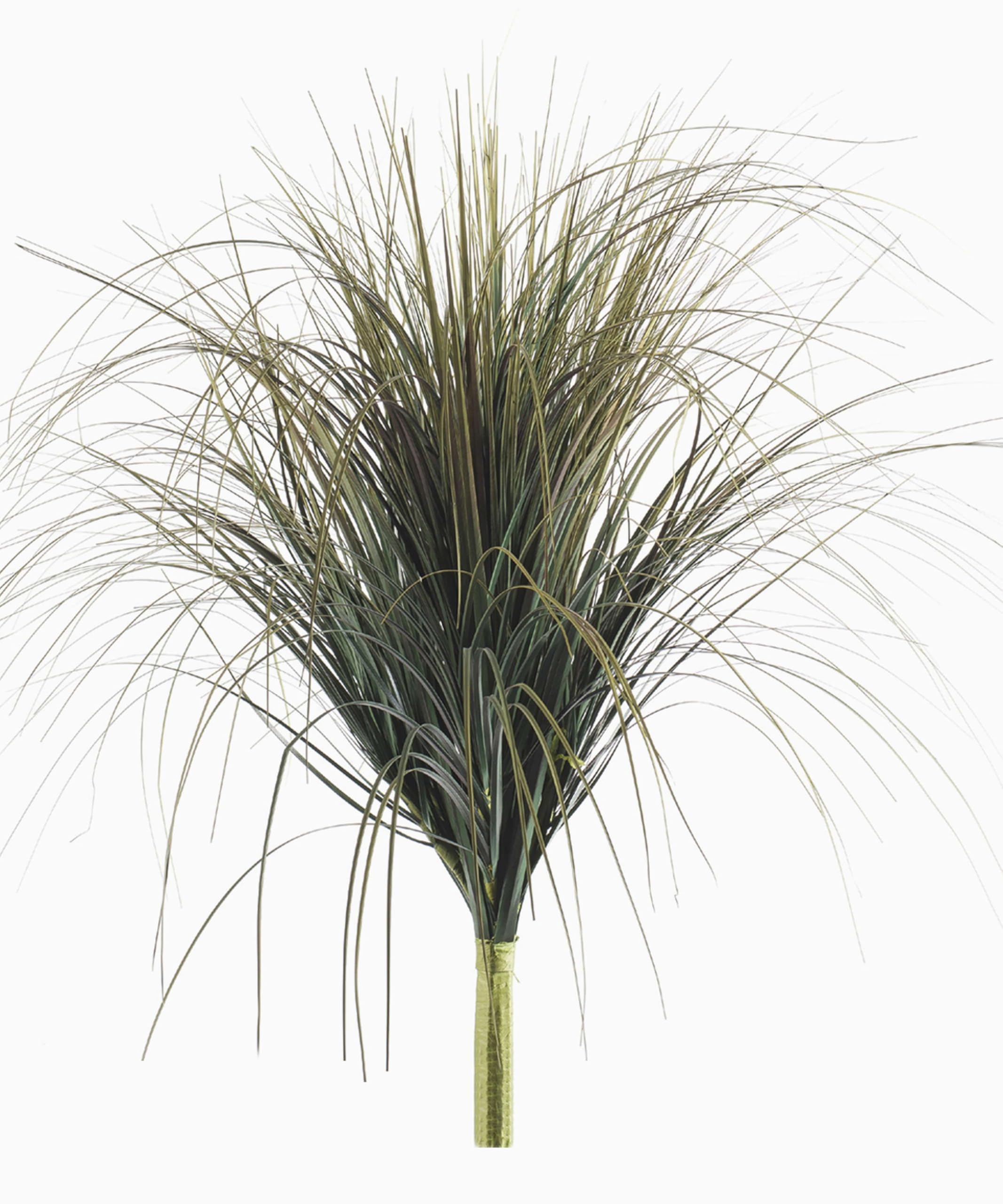artplants.de Artificial Grass bush on stick, green, 28"/70cm - Artificial grass plant