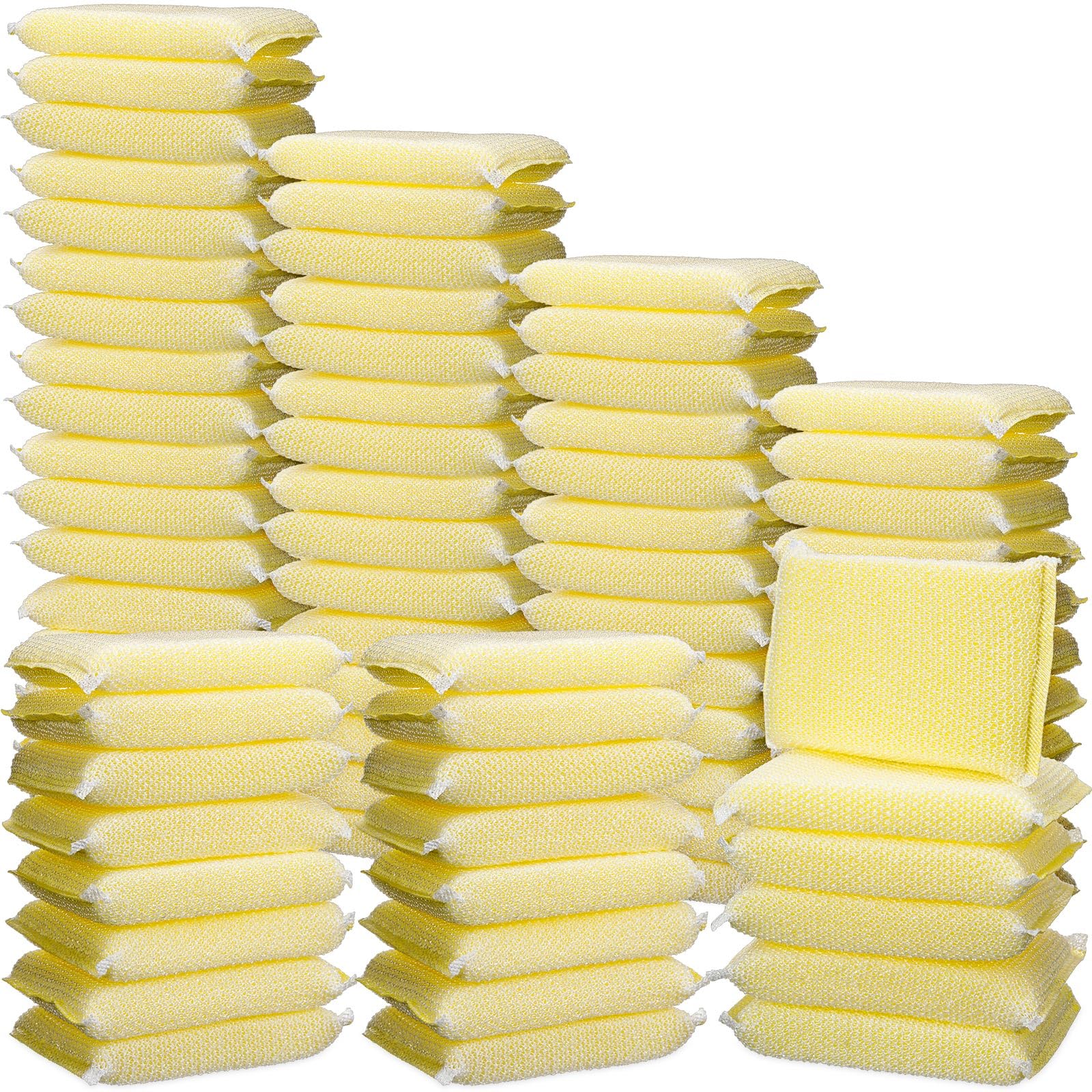Zhehao 72 Pcs Non Scratch Dish Sponge Bulk Multi Purpose Scouring Pad