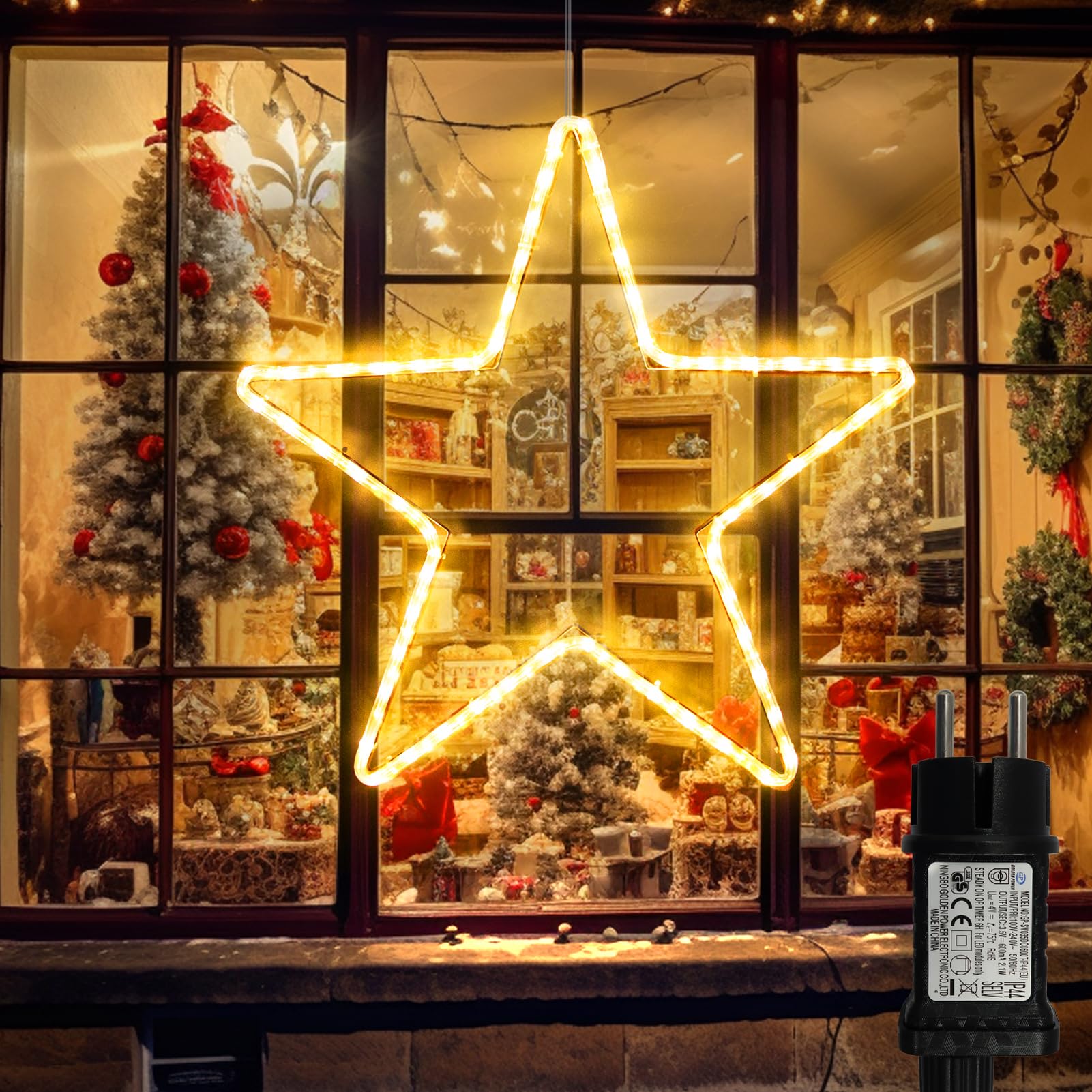 Lights4fun 5er-Set Acryl-Sterne | Weihnachtssterne Weihnachtsbeleuchtung Weihnachten | Batteriebetrieb | Christmas Outdoor Star | Weihnachtsdeko Für Außen Garten