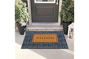 Seavish Front Door Under Mat Rug: Small 2'x3' Layered Door Mat Washable Cotton Braided Rug