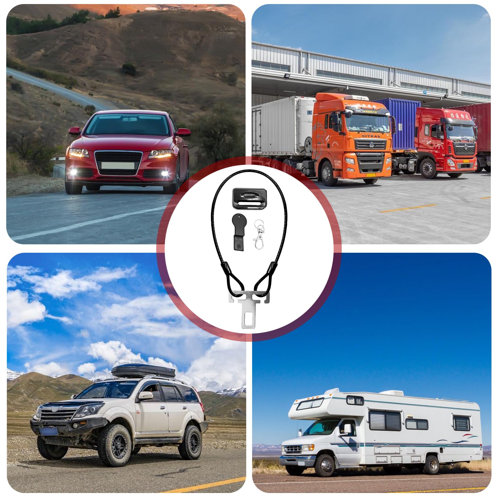 Accesorios Antirrobo Para Autocaravanas,2 Piezas 60 cm Antirrobo Coche,Autocaravanas Y Coches,Bloqueo Volante Para Furgonetas,Ajuste Universal,Accesorios Para Caravanas De Camping