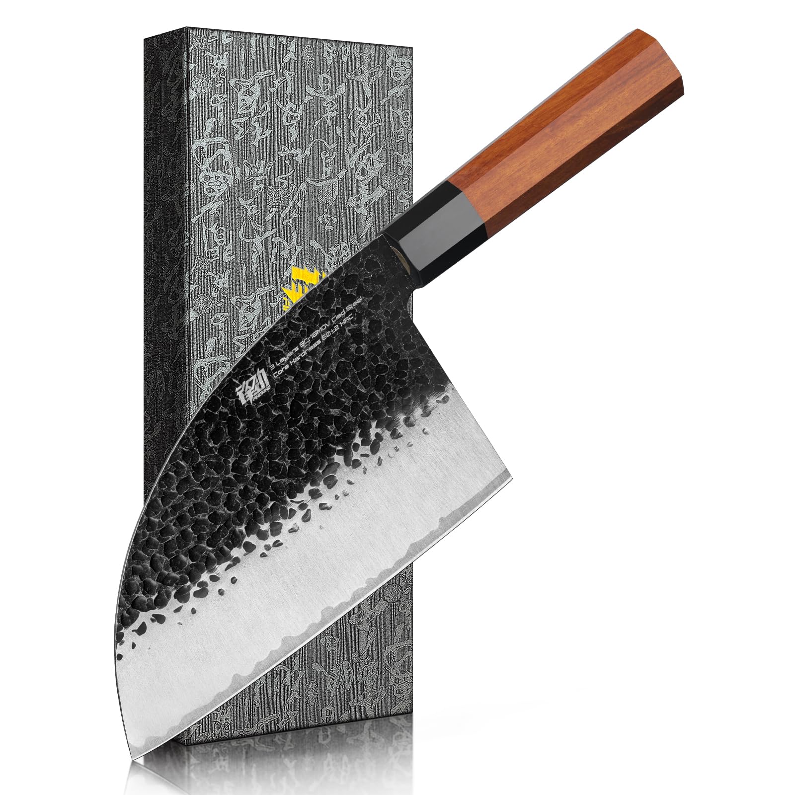 FINDKING Brisket Slicing Knife 12 Inch, Carving Knife for Meat, BBQ, Roasts, Turkey and Ham, High Carbon Steel Blade, African Rosewood Octagonal Handle, Dynasty Series — Amazon image 11
