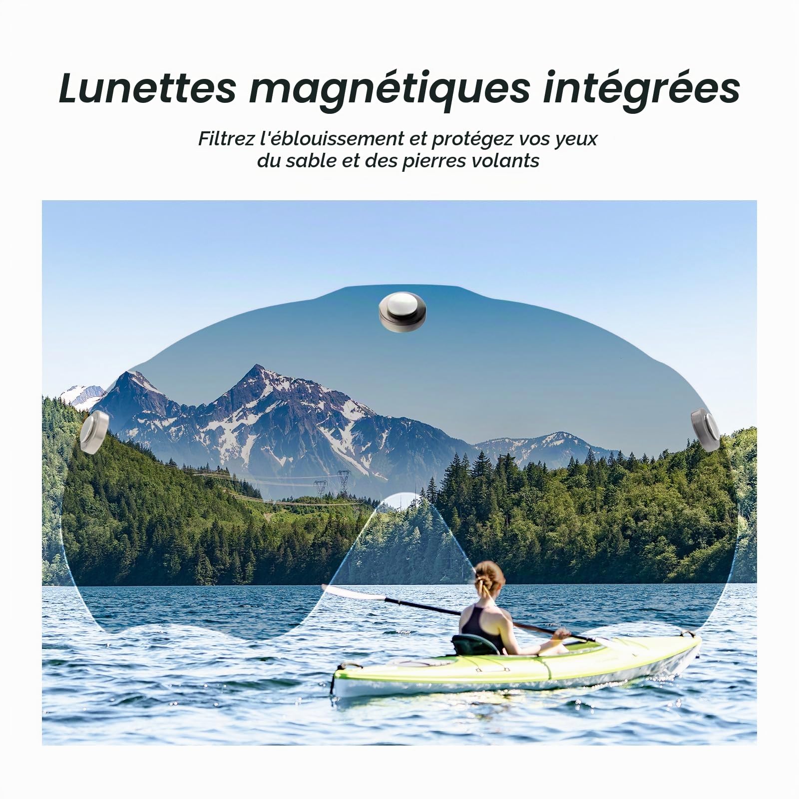 ROCKBROS Casque VTT Homme, Léger avec Visière Amovible et Lunettes Magnétiques, Réglable pour Adulte Unisexe, pour Cyclisme Vélo Route Trottinette