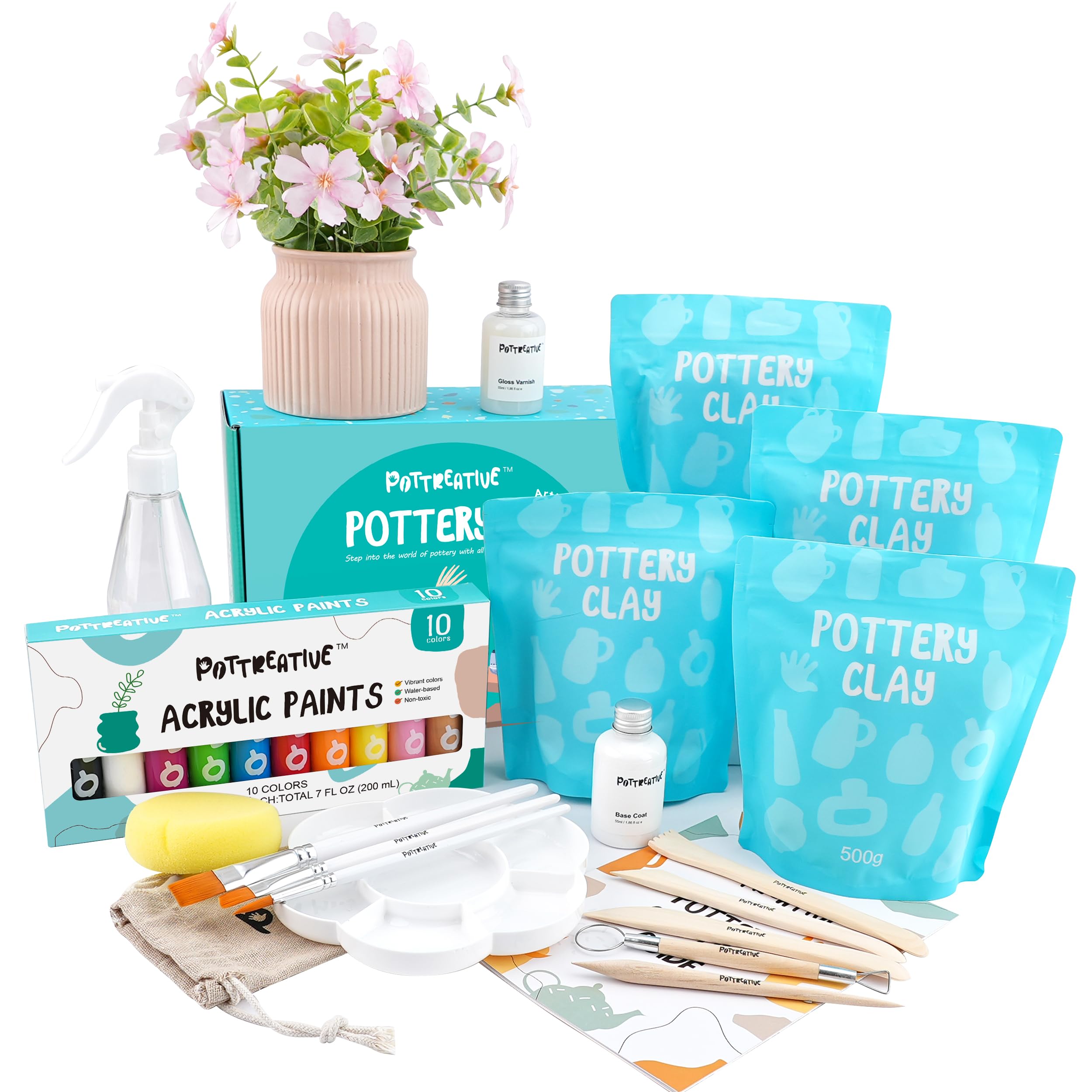 Air Dry Clay Pottery Kit - Beginner Pottery -10