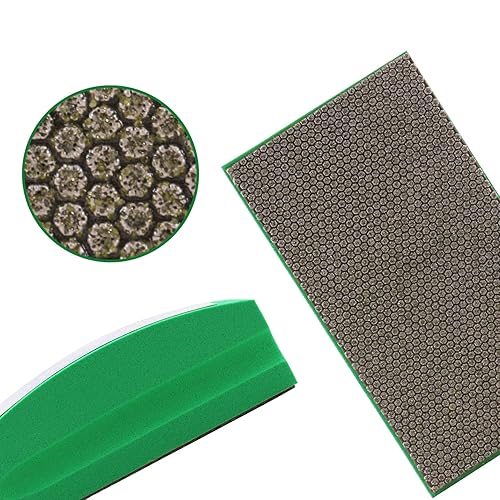 Miniatura 4 de Almohadillas de pulido a mano de diamante con parte trasera de espuma para vidrio, granito, mármol, hormigón, lijado y pulido (grano 60)