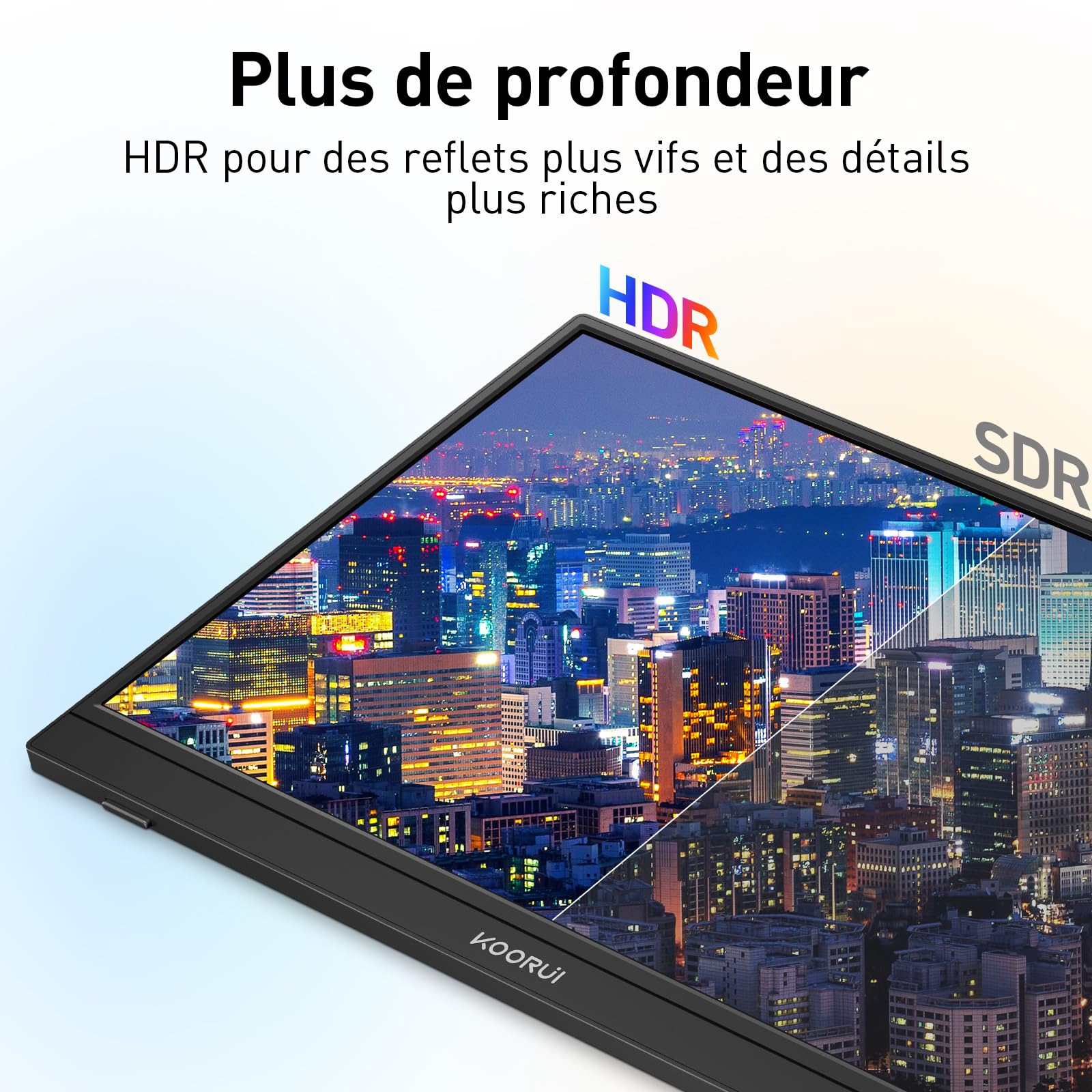 KOORUI Ecran Portable 15,6" IPS FHD HDMI USB Type C Haut-parleurs Intégrés