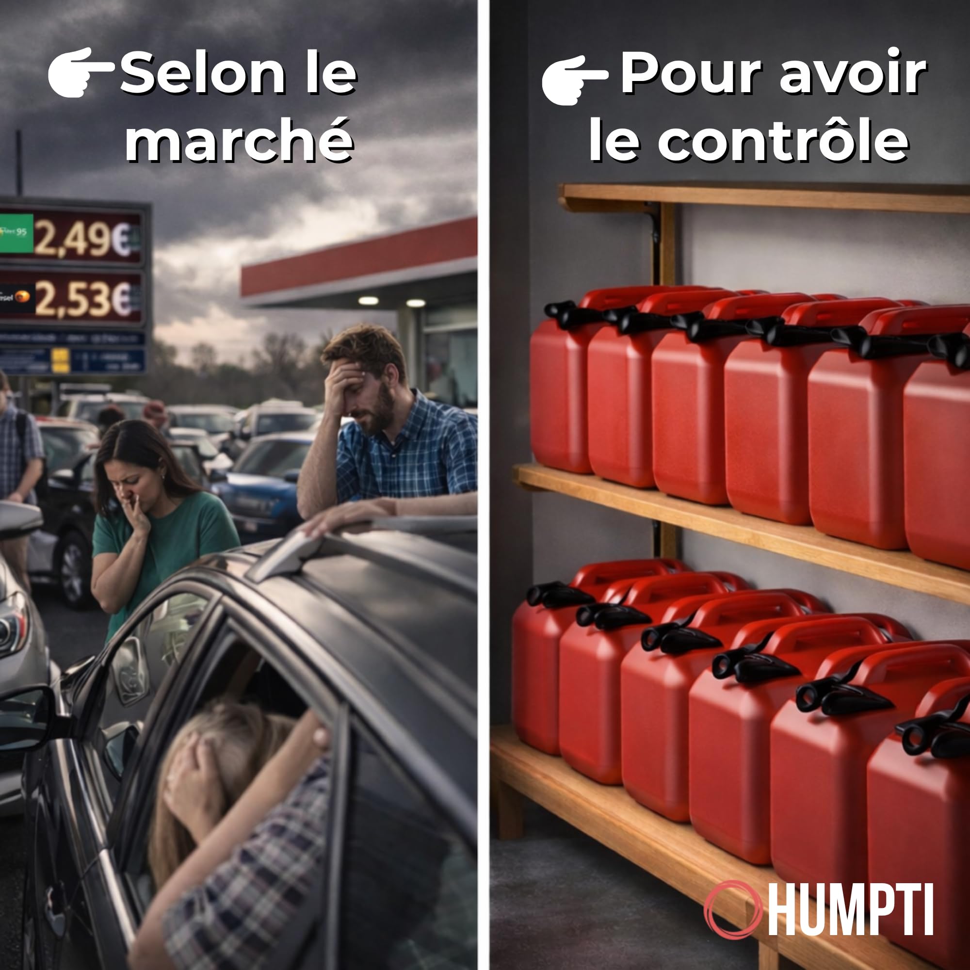 Jerrican Essence 20L Homologué Plastique avec Jauge de Niveau - Bidon Carburant Pack 6 Unités - Pour Essence Gasoil et Diesel, 120L Total - Rouge