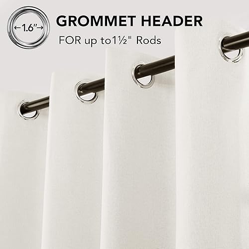 Miniatura 7 de Deconovo Cortinas opacas totales de lino sintético, para oscurecer la habitación, con aislamiento térmico, reducción de ruido, cortinas de