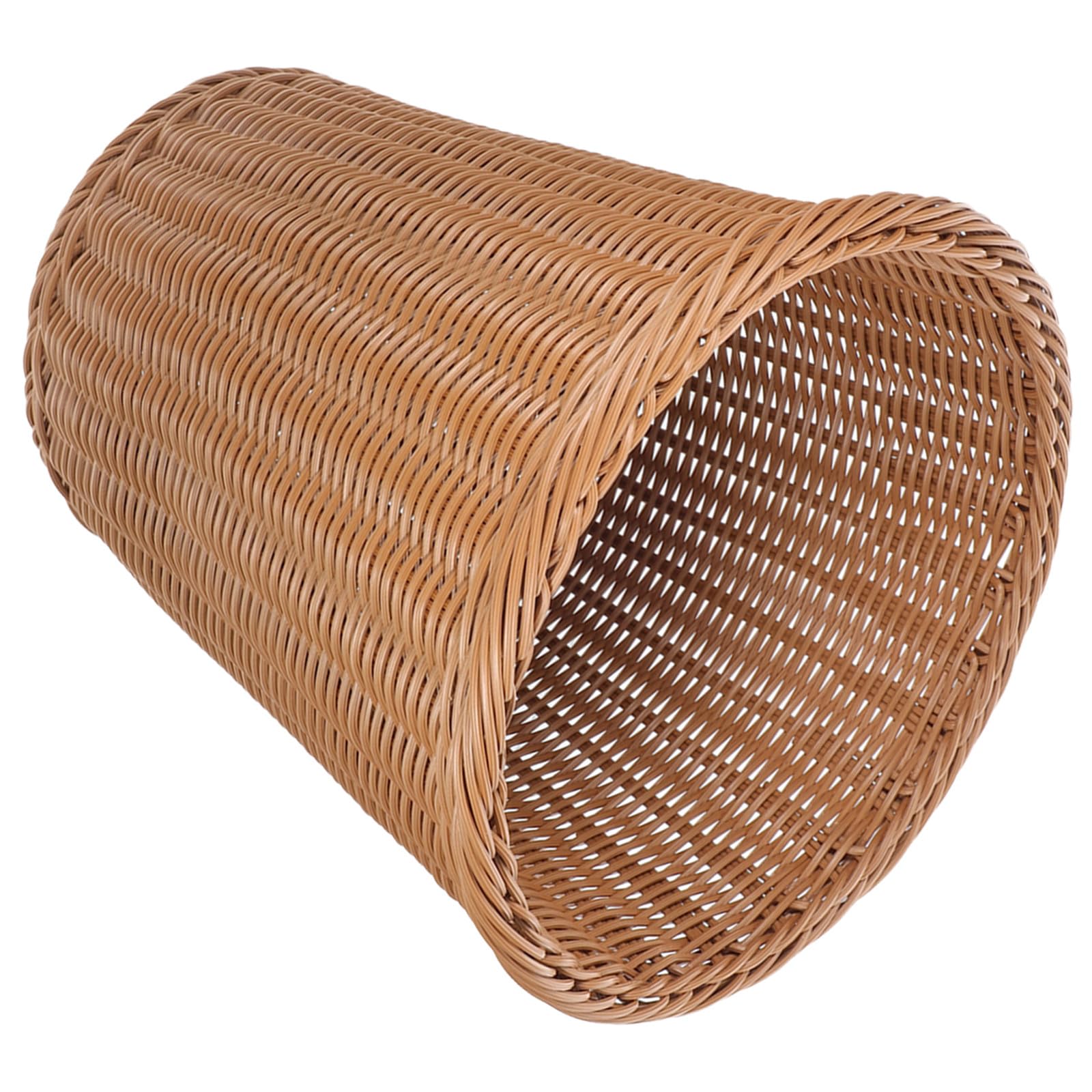 TOYANDONA Gewebter Mülleimer aus Rattanimitat Beige Leichter und Stabiler Müllbehälter für Zuhause im Eleganten und Schlichten Design für Büro und Gästezimmer