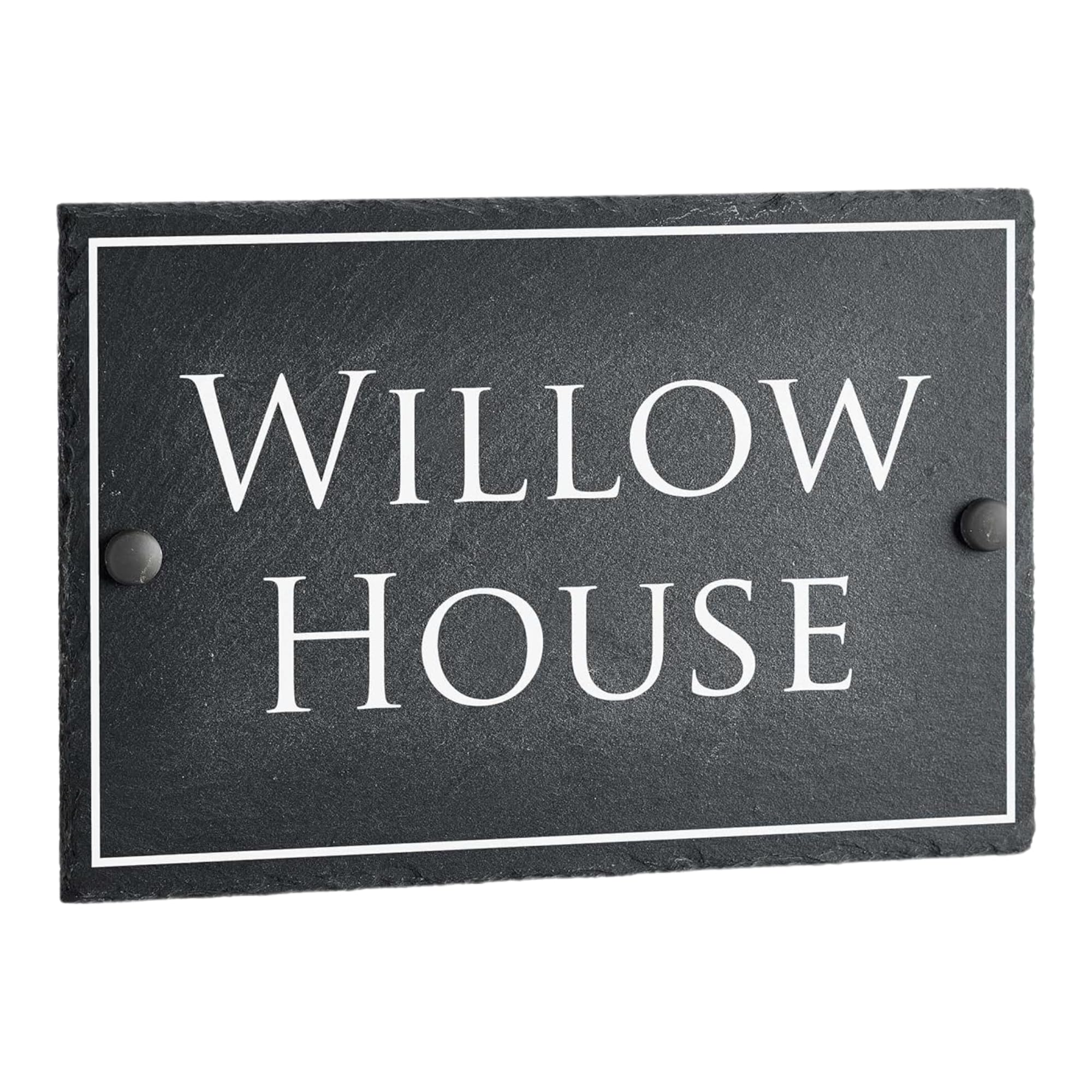 House Signs Direct | Bespoke Slate House Sign 20x30cm | Rustic Grey House Number Plaques | Personalised Home and Door Number Plaques for Wall, Easy Install House Signs for Outside โ image 1