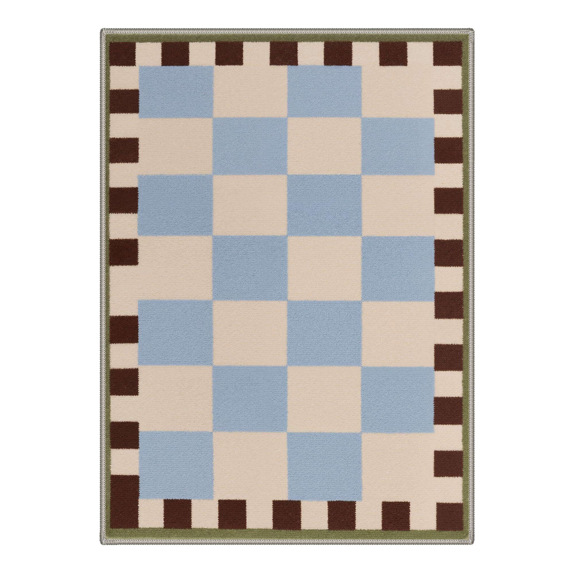 GENIMO Waschbarer Teppich Minimalistisch Türkis Leinen 120x170cm Kueche