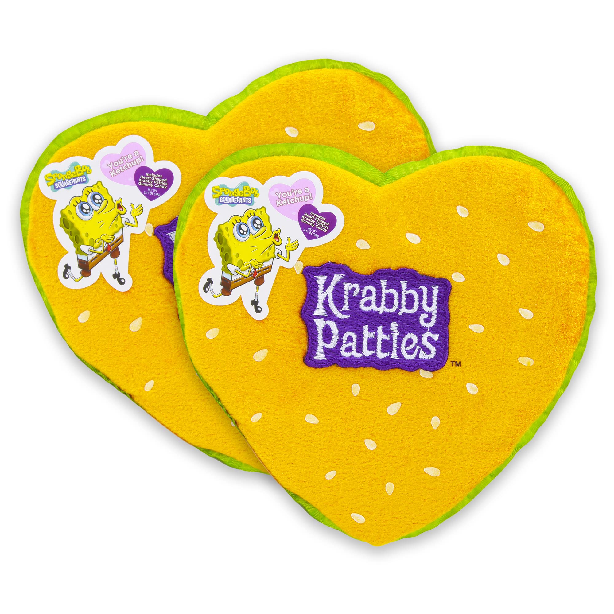 FrankfordCandy SpongeBob SquarePants Krabby Patty Fabric Valentine's Day Gift Box, Set of 2