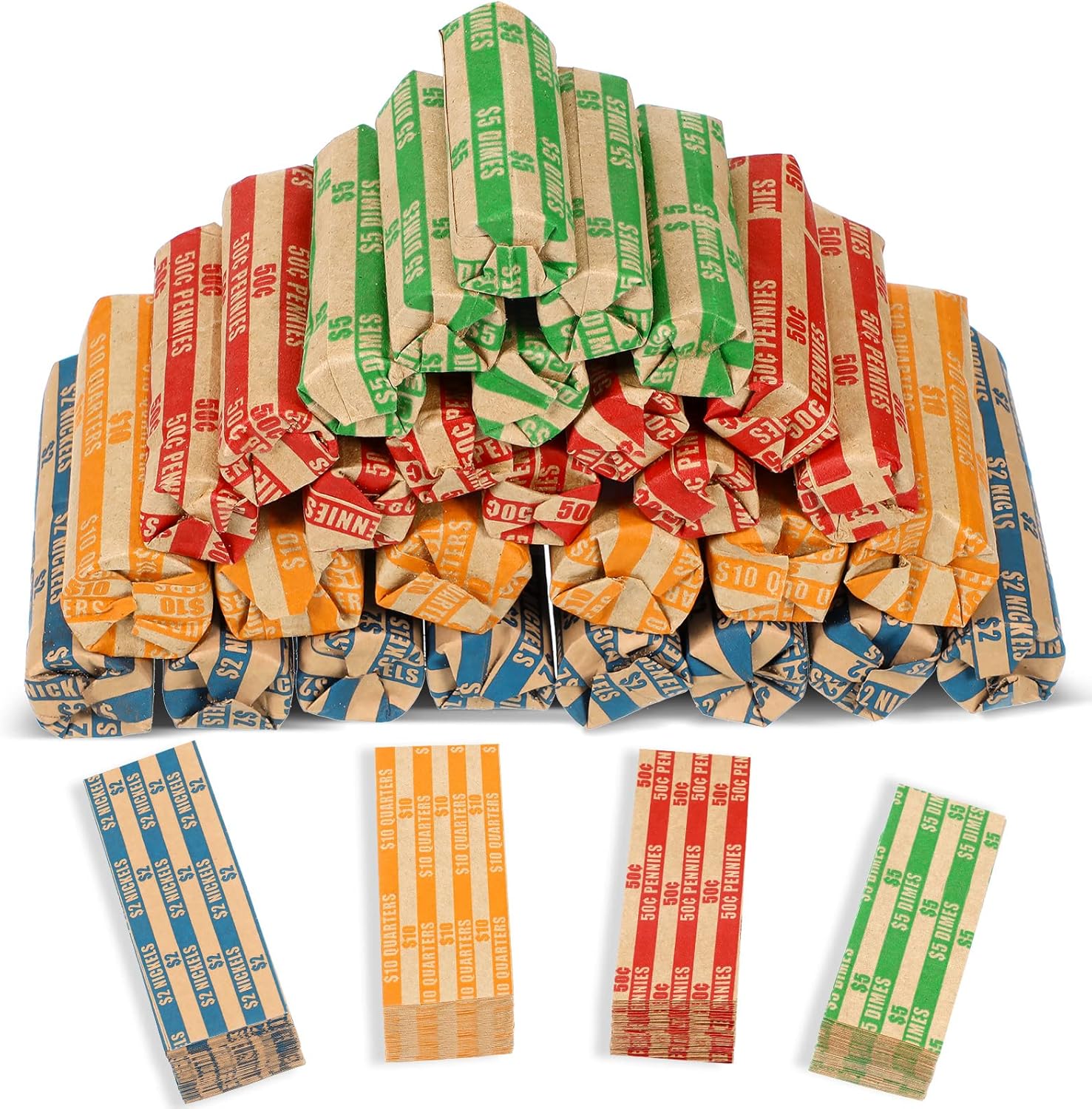 Sherr Assorted Coin Wrappers for All Coins Flat Striped