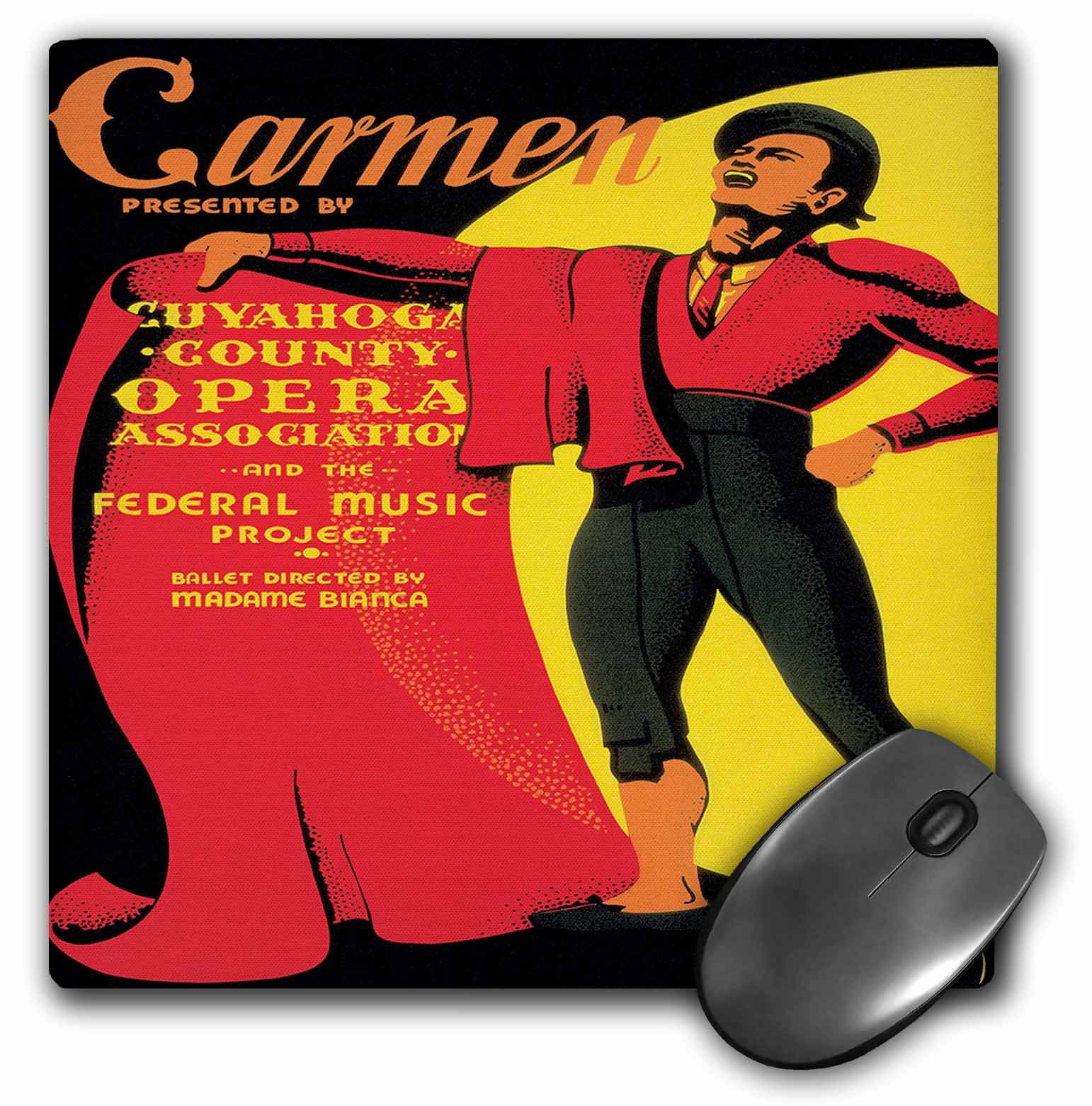 3dRose LLC 8 x 8 x 0.25 Inches Mouse Pad, Carman Presented by Cuyahoga County Opera Association Wpa (mp_171414_1)