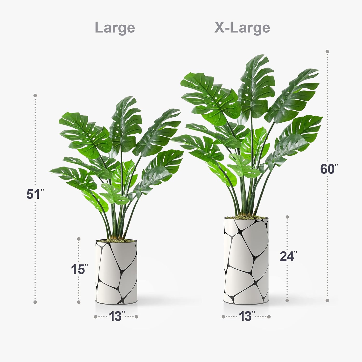 Amazon Signwin 人工モンステラツリー 幾何学線 テクスチャ花瓶 モダンな屋内床植物の装飾 自宅やオフィスに Lサイズ 全体78インチ 花 観葉植物 フラワーギフト オンライン通販