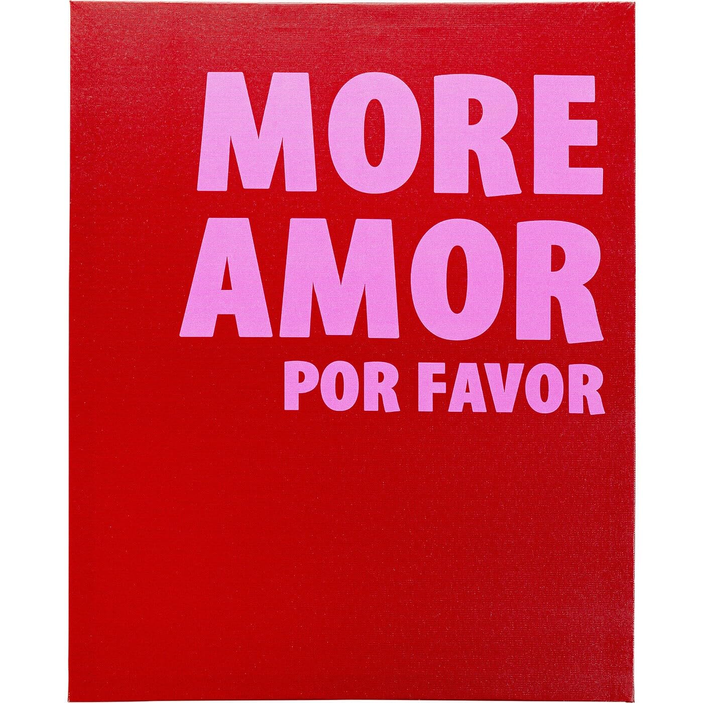 KARE Design quadro su tela More Amore, fuchsia/rosso, rettangolare, quadro con scrittura, gioco di parole, pop art, stile minimalista, industrial, sala, corridoio, stanza da letto, 50x40 cm