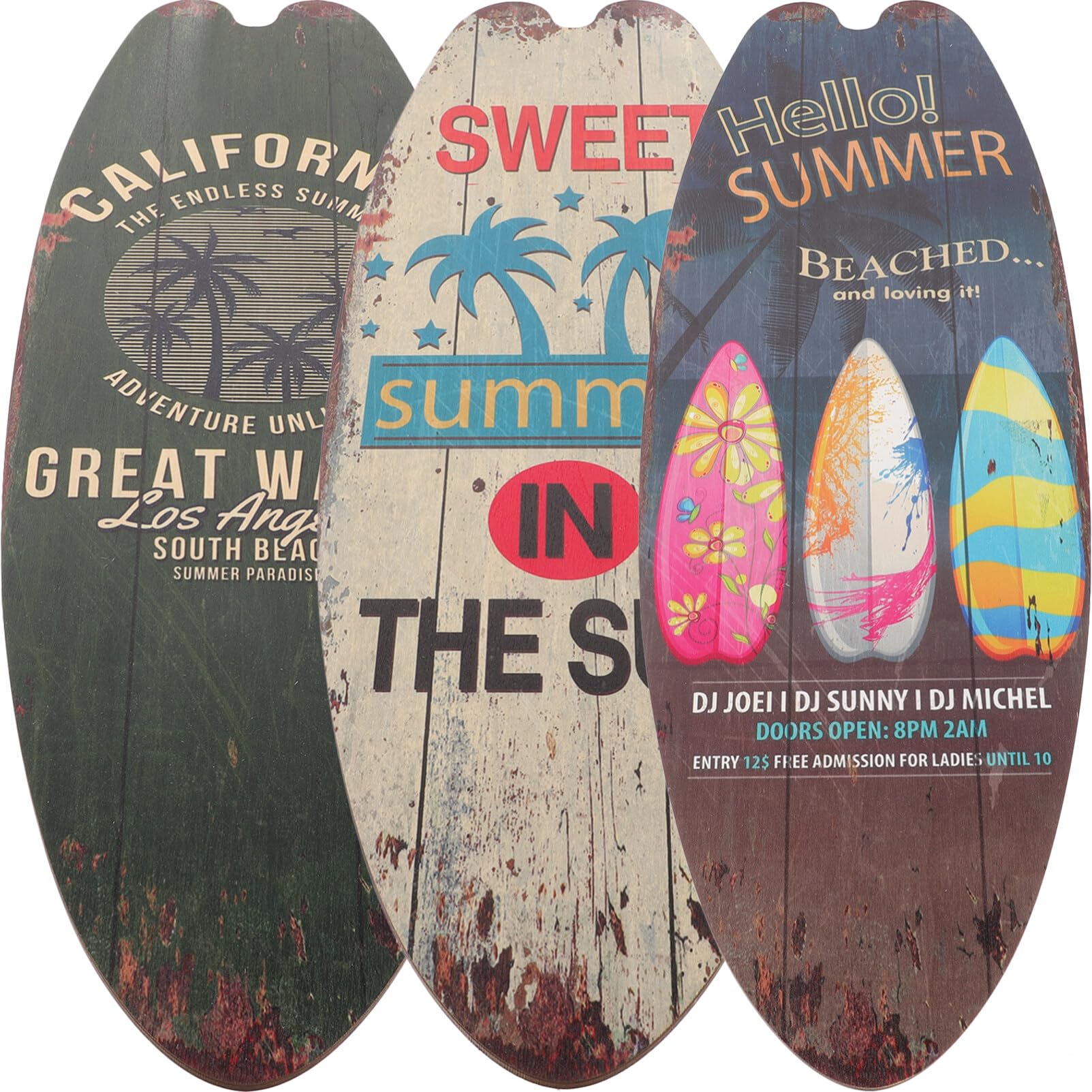 Tofficu 3 Piezas Decoración De Tabla De Surf Arte De Pared De Madera Decoraciones Fiesta De Surf Tablas De Surf para Decorar