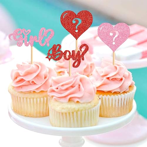 Miniatura 6 de Ercadio Paquete de 24 adornos para cupcakes para el día de San Valentín, para niños o niñas, con purpurina, para el día de San Valentín, para