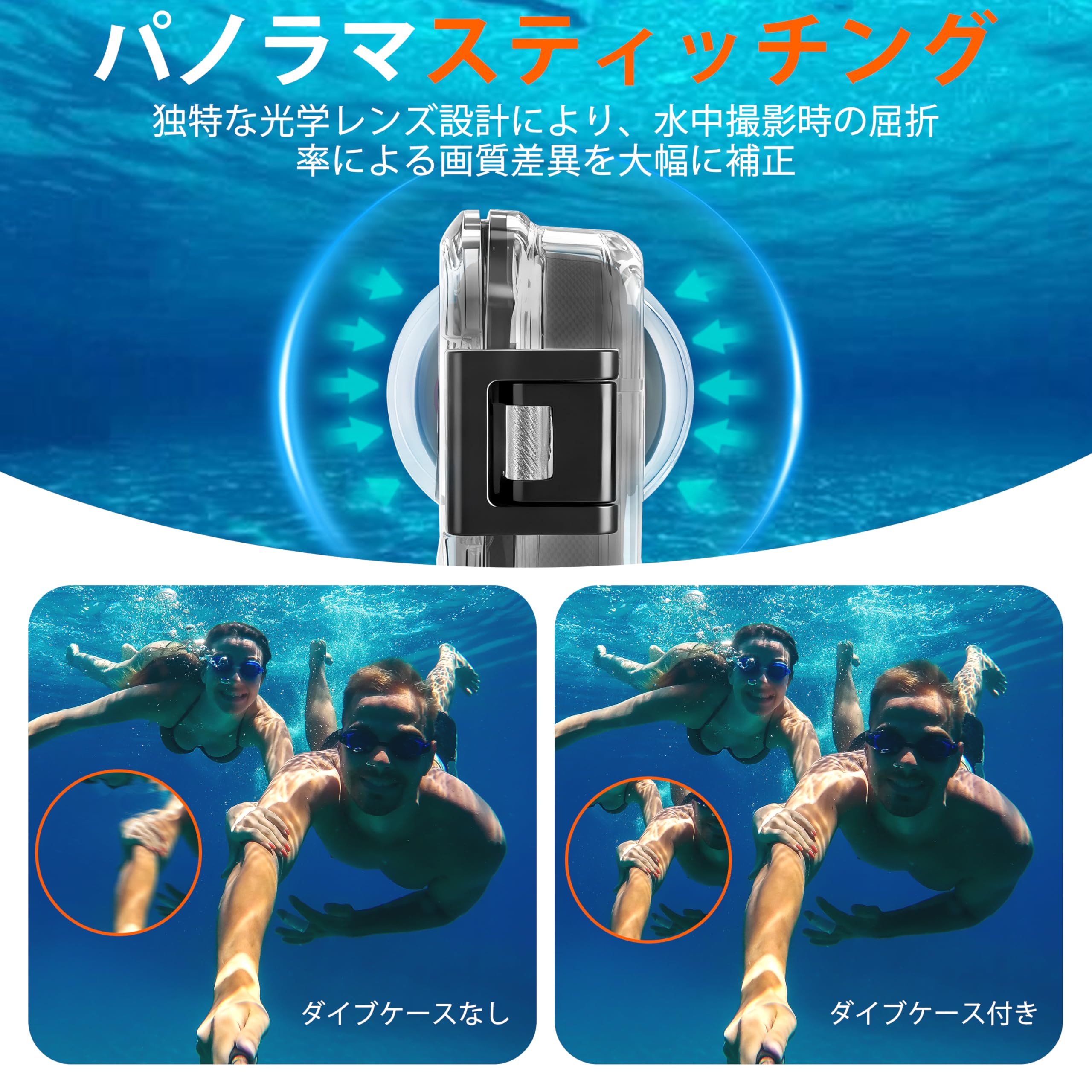 Amazon | FitStill 40M 潜水ケースInsta360 X5専用防水HD光学ガラス 