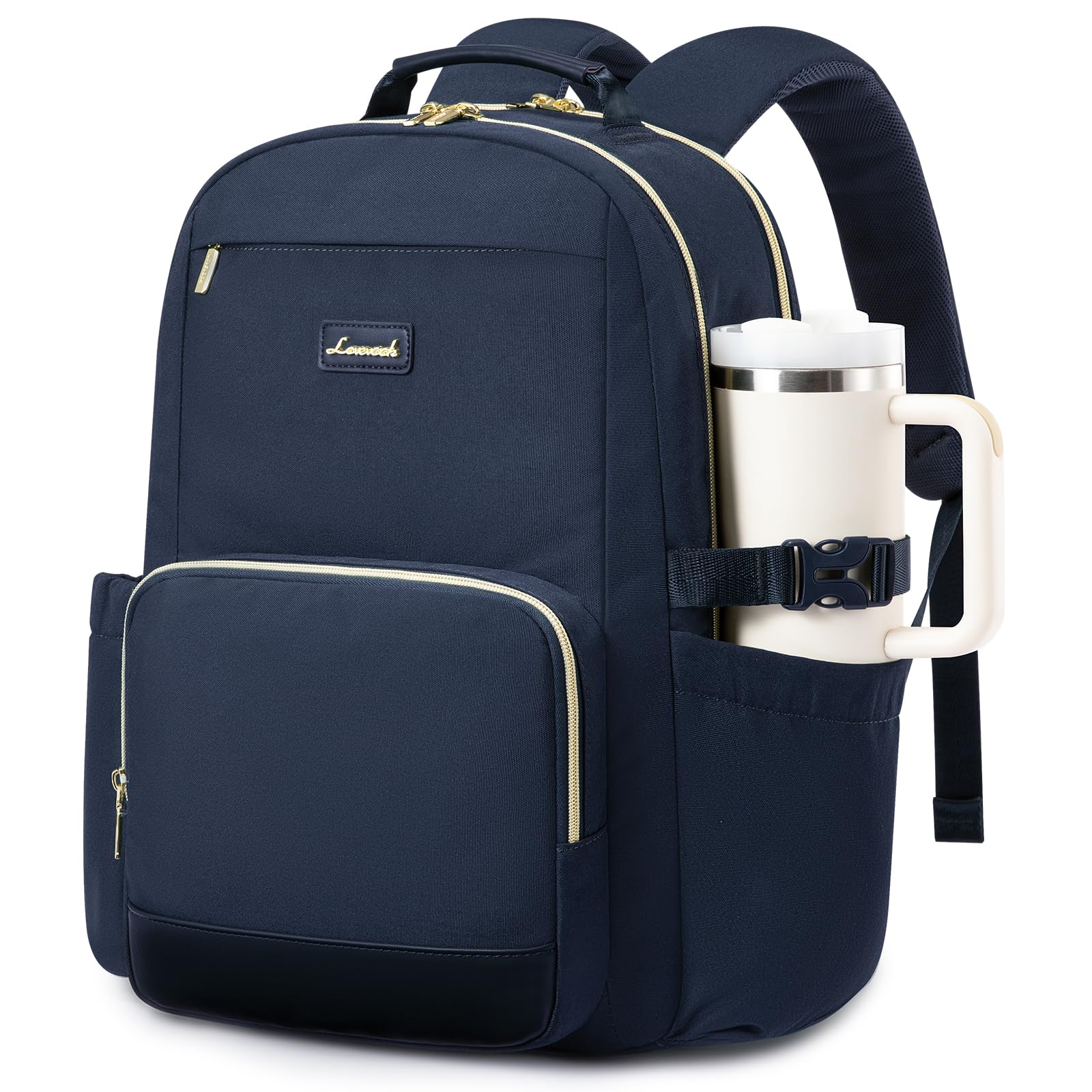LOVEVOOK Laptop Backpack for Women with Pouch Pocket for Large Capacity Cup,17 Inch Laptop Computer Bag Travel Backpack Purse,Waterproof Work Business Backpack College Teacher Bags,Dark Blue